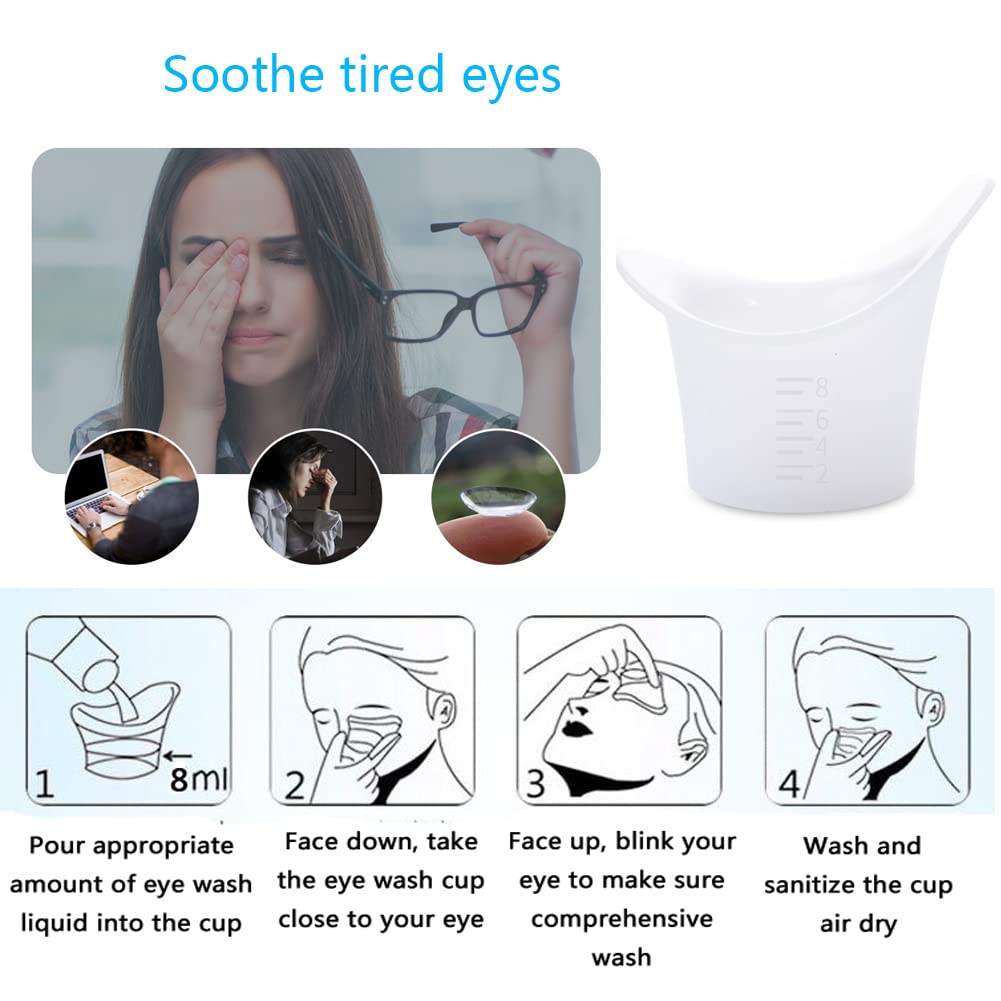 Gdeal Eye Bath Silicone Eye Wash Cup Set Of 12 For Refresh And Clean Tired Eyes