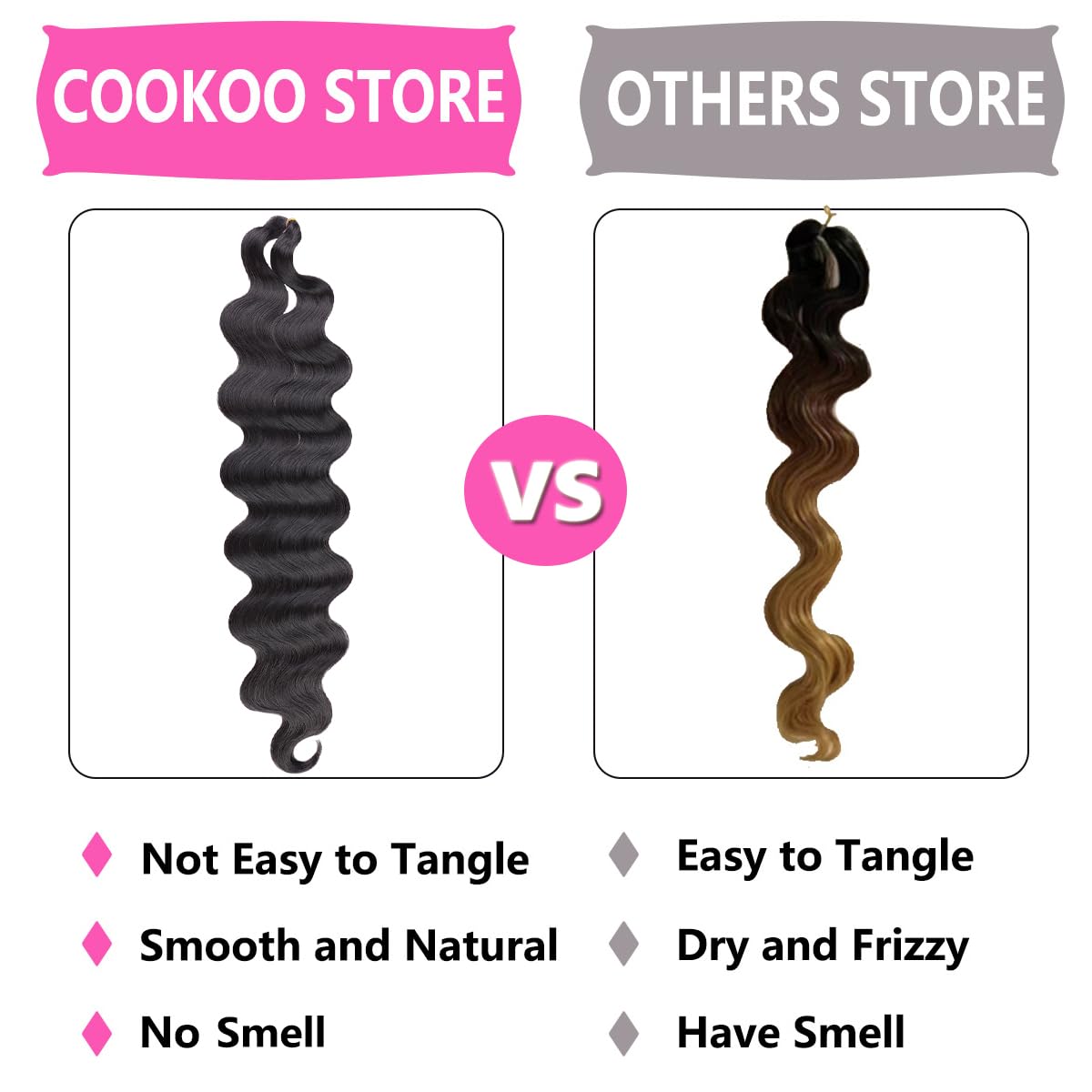 Cookoo 3 Packs Body Wave Braiding Hair 18 Inch Pre-Feathered French Curl Wavy Braiding Hair Premium Bouncy Wavy Texture Braiding