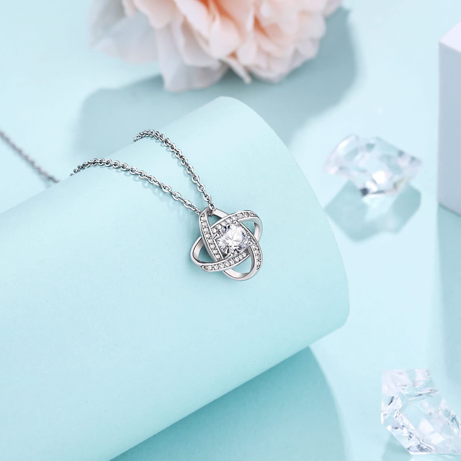 UNGENT THEM Mother in Law Mothers Day Birthday Christmas Gifts from Daughter Wedding Bride Infinity Love Knot Mom Necklace Jewel