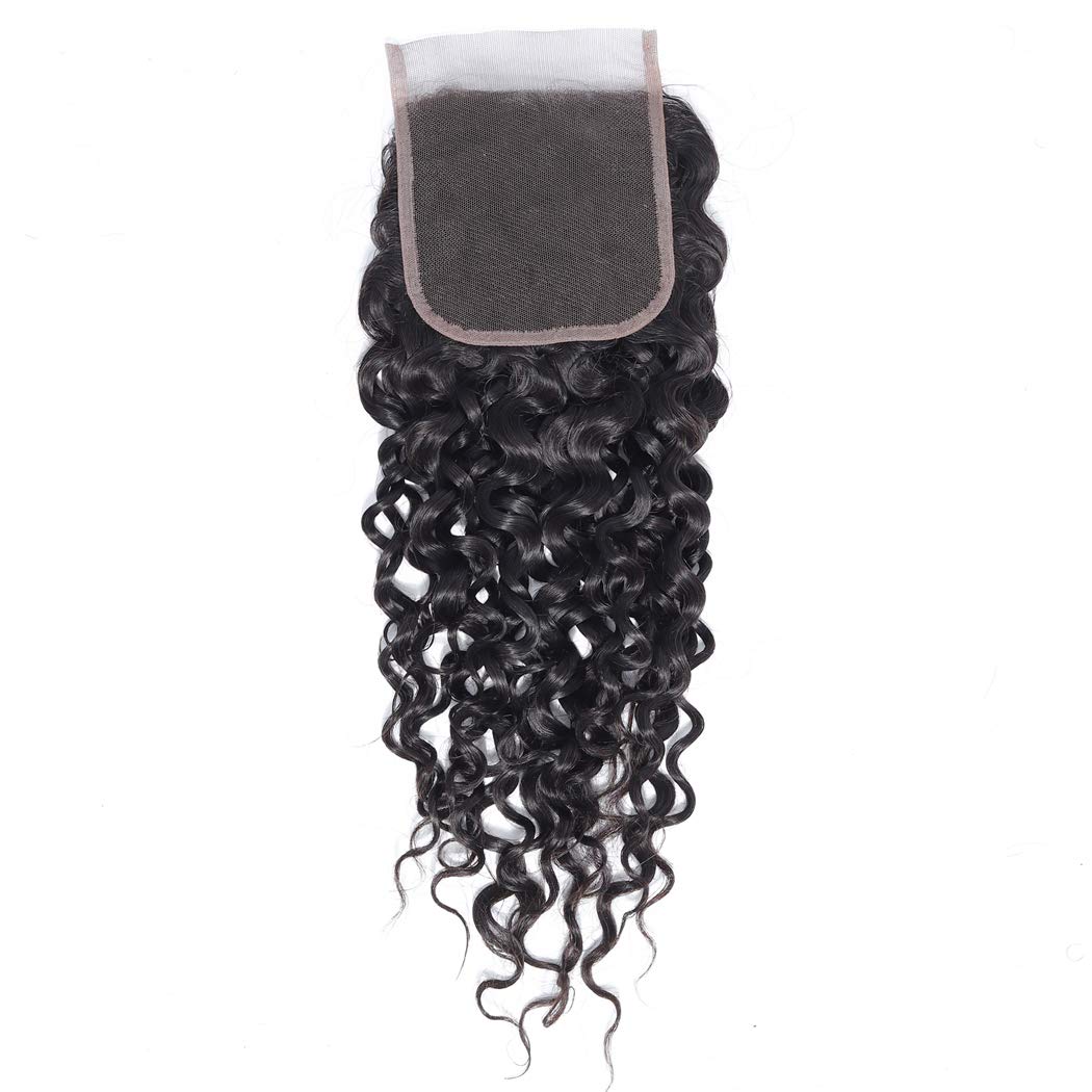 Odir 20 Inch Water Wave 4X4 Lace Closure Brazilian Human Hair 150% Density 9A 100% Unprocessed Wet And Wavy Hand Tied Swiss Lace