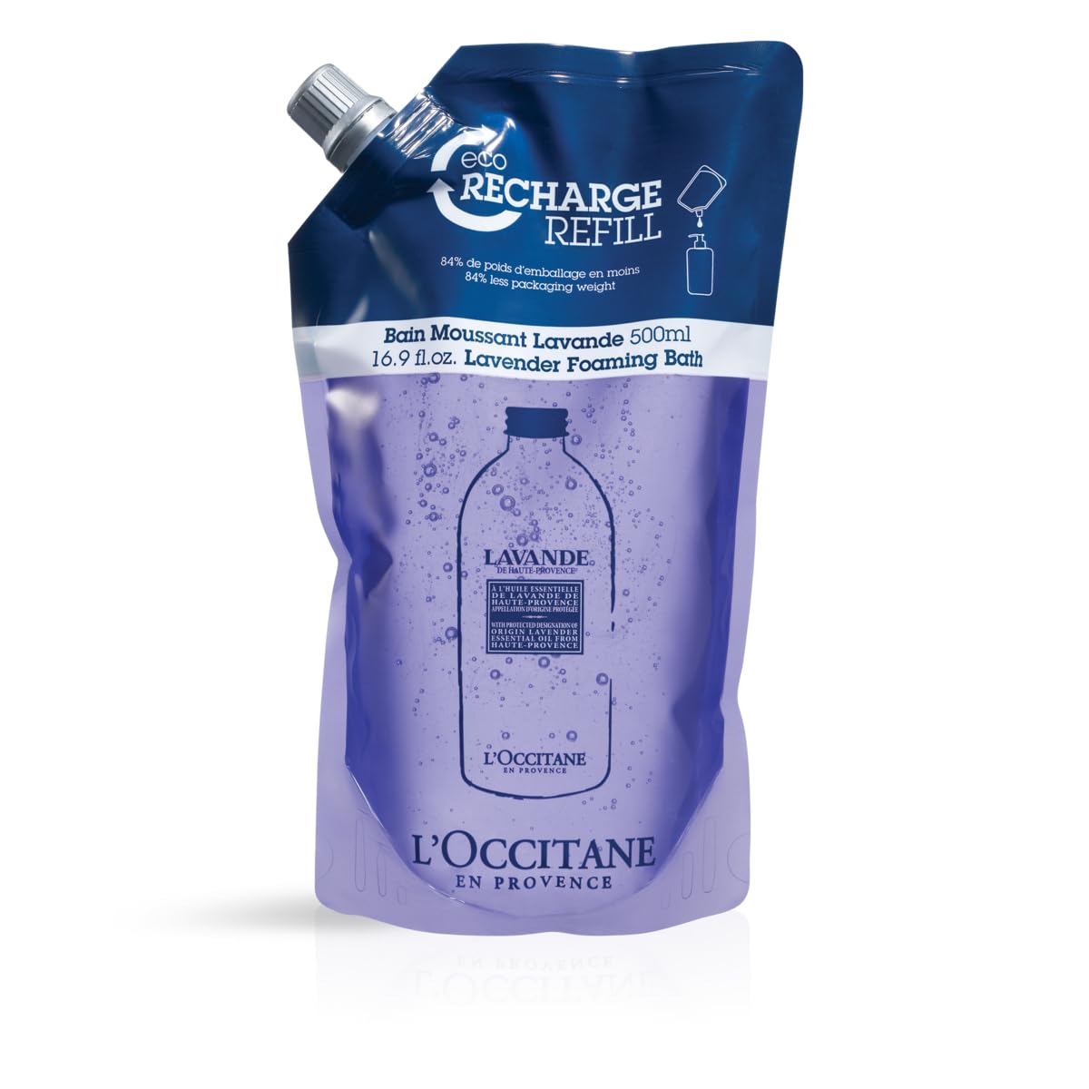 L'Occitane Lavender Foaming Bath: Relaxing And Cleansing Bubble Bath, Soothing Scent, With Lavender Essential Oil, 16.9 Fl. Oz R