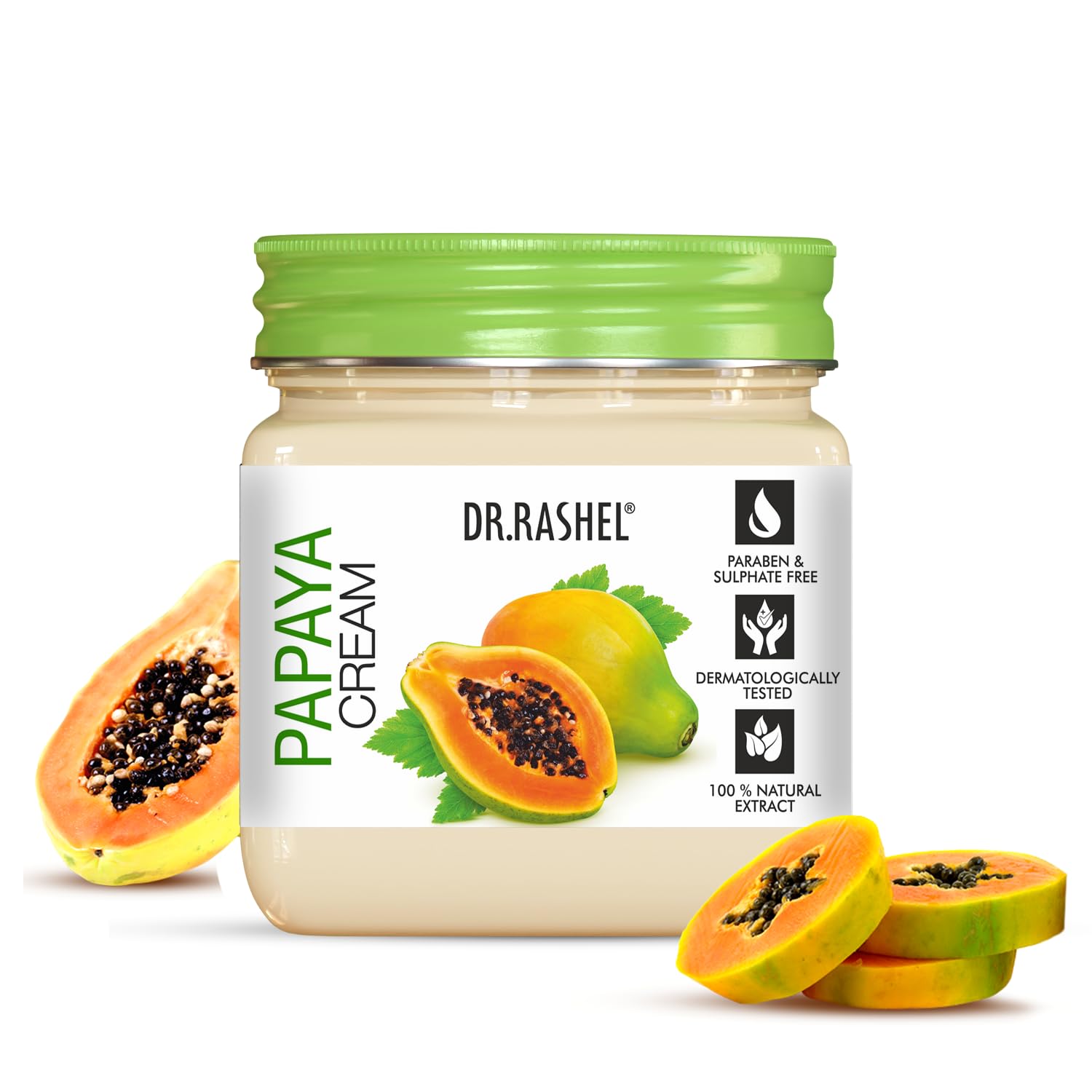 Dr.Rashel Papaya Face And Body Cream For Women And Men (380 Ml) | All Skin Types |Soft And Healthy Skin | Repairing & Nourishmen