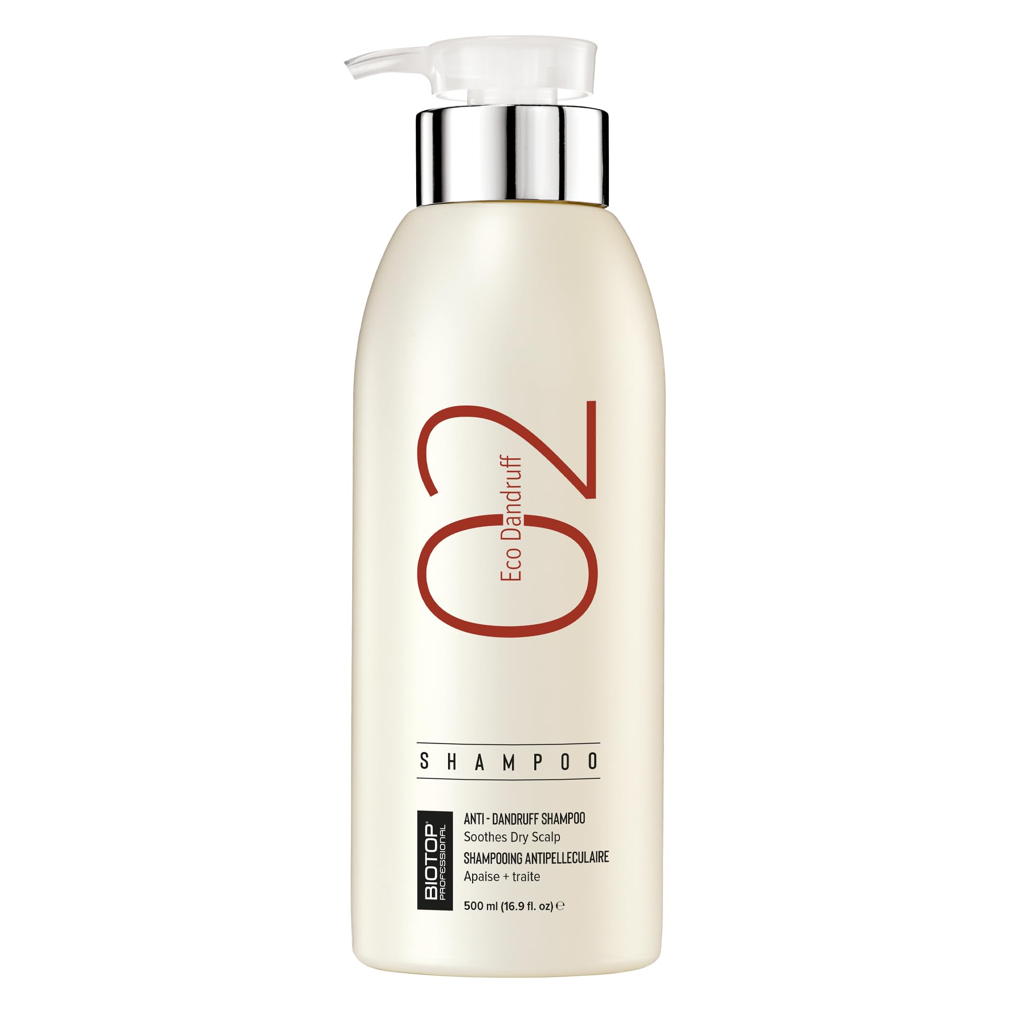 Biotop Professional 02 Eco Dandruff Shampoo - Dry Scalp Treatment & Hydrating Shampoo with Pro Vitamin B5, Zinc Pyrithione & Cha