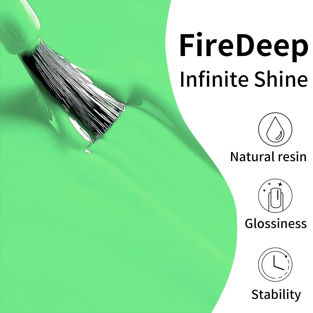 Firedeep 16Ml Gel Nail Polish,Pastel Green Color Soak Off Uv Led Nail Gel Polish Spring Summer Nail Art Starter Manicure Salon D
