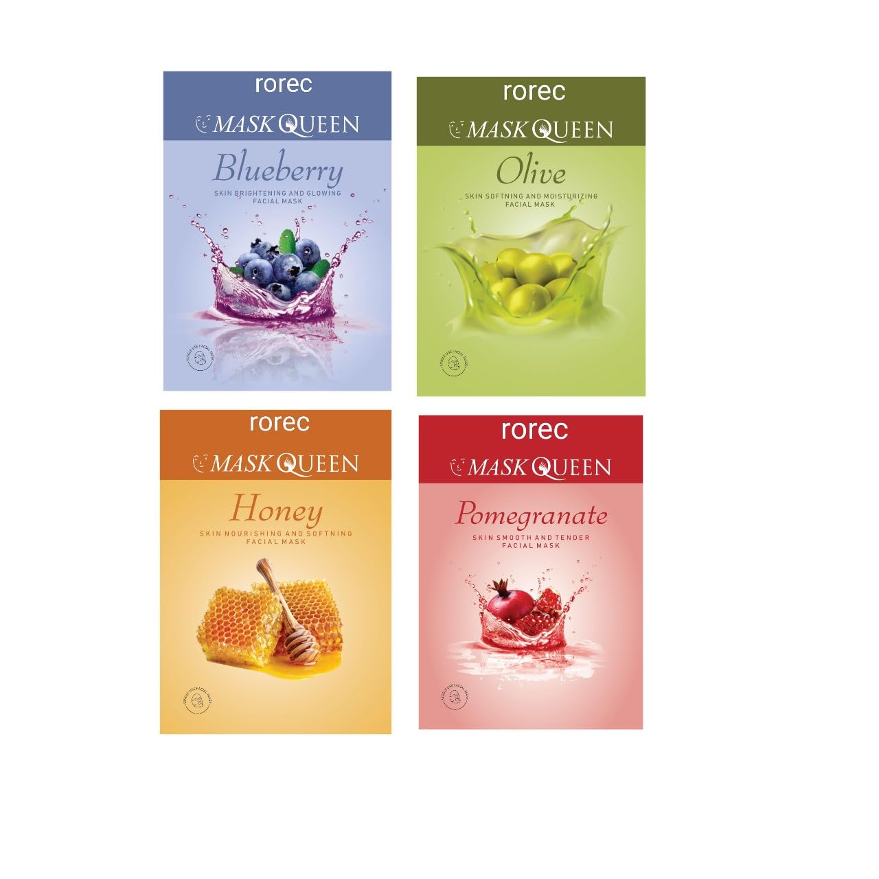Rorec Korean Paper Face Sheet Mask Combo For Face Brightening And Dark Spots