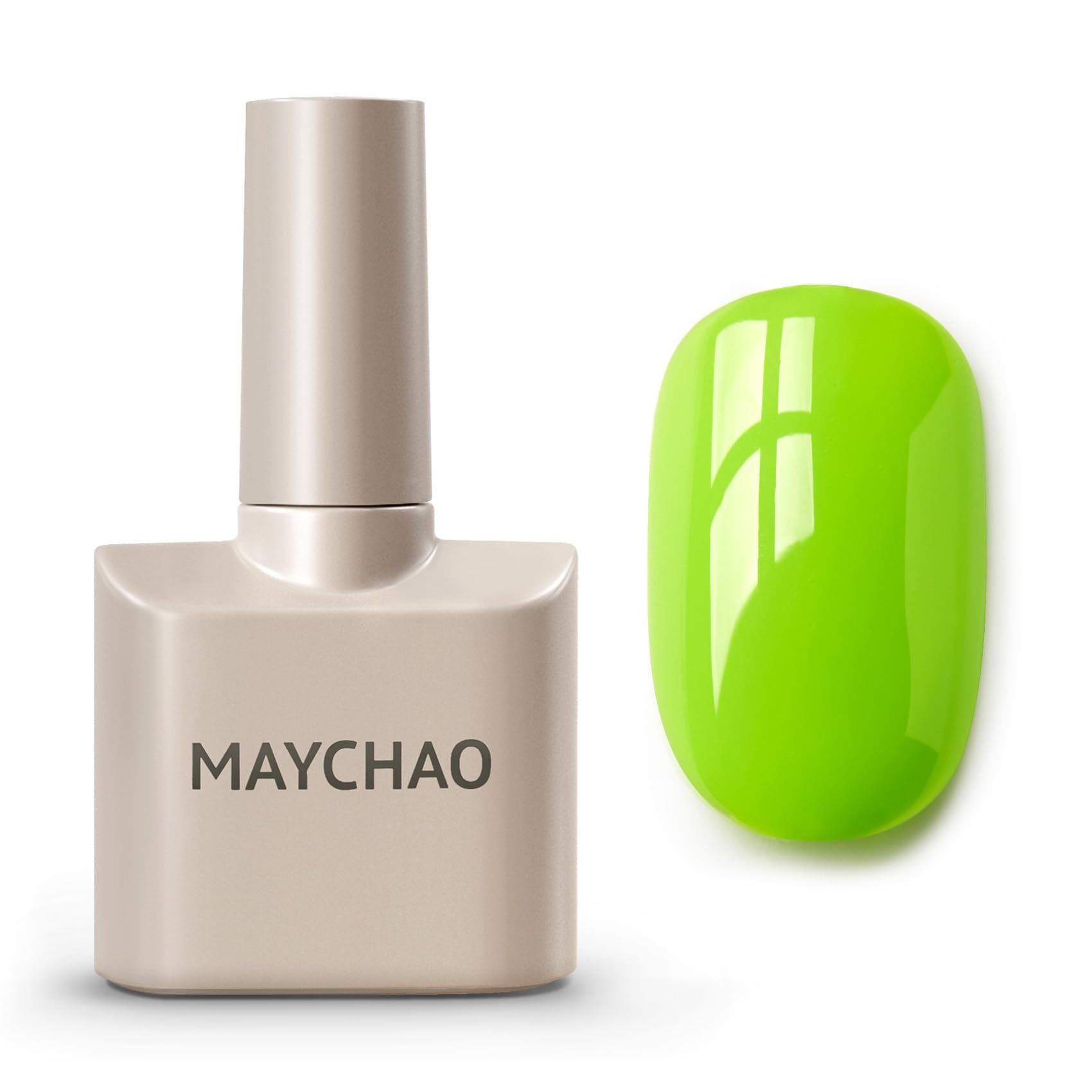 MAYCHAO 15ML Gel Nail Polish 1Pc Lime Green Gel Polish Soak Off UV LED Nail Polish Nail Art Starter Manicure Salon DIY at Home, 
