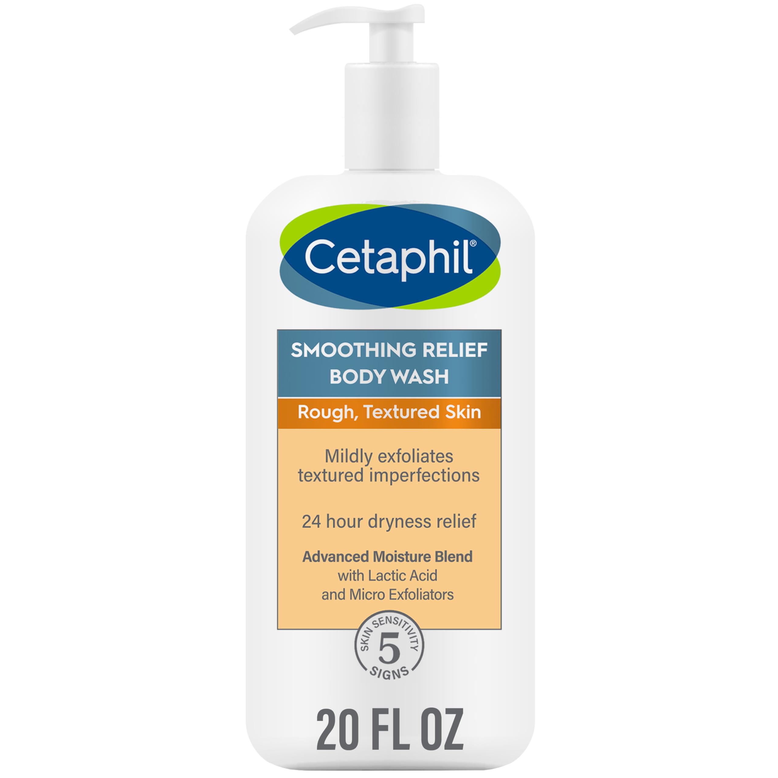 Cetaphil Body Wash, New Smoothing Relief Exfoliating Body Wash, Mildy Exfoliates To Smooth Rough, Textured Skin, 24 Hour Dryness