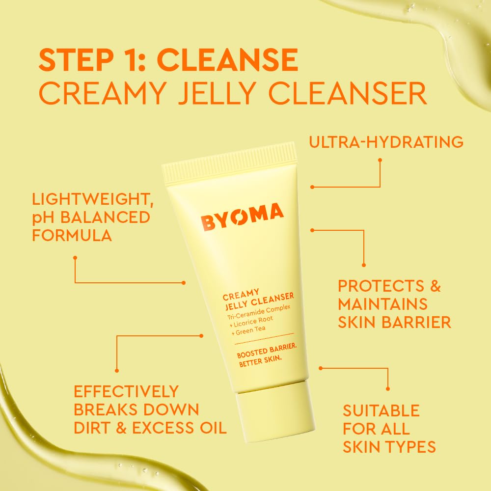 BYOMA Universal Skincare Heroes (5-Piece Kit) - Skincare Gift Set with Jelly Cleanser, Milky Toner, Hydrating Serum, Gel Cream &