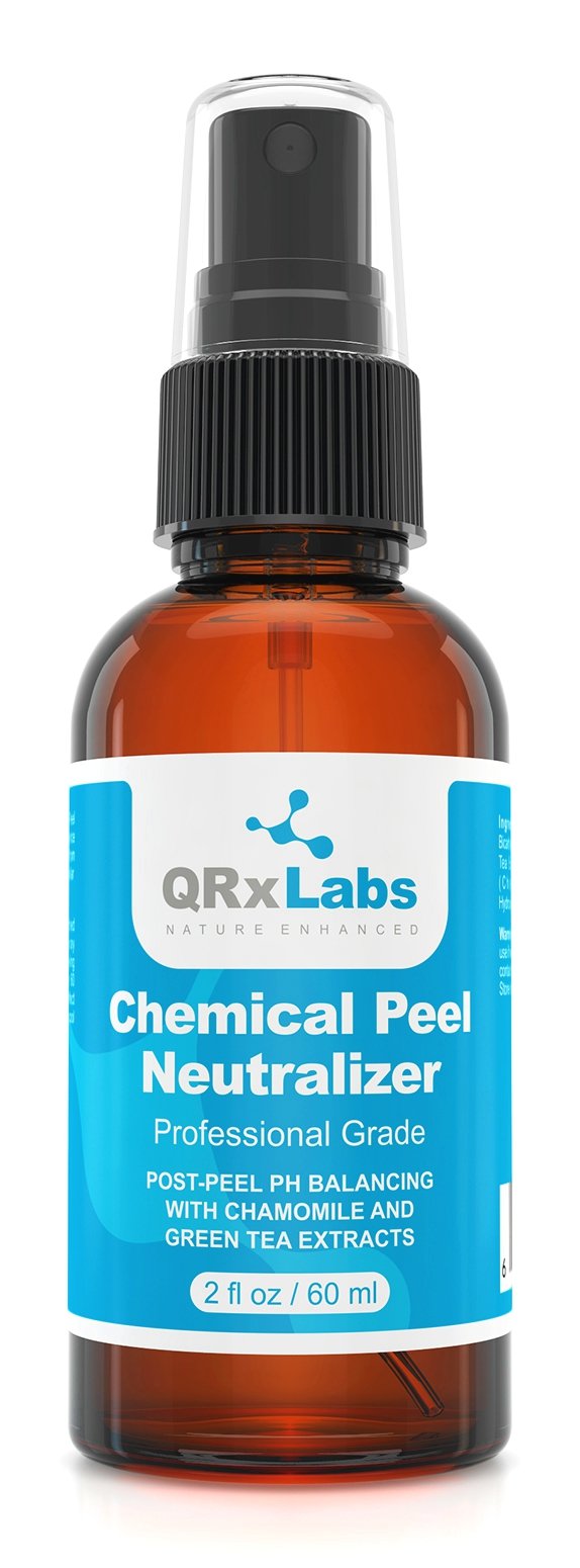 QRxLabs Chemical Peel Neutralizer - Skin pH Balancer for Salicylic, Lactic & Glycolic Acid - Post Peel Spray - 2 Fl Oz Face Neut