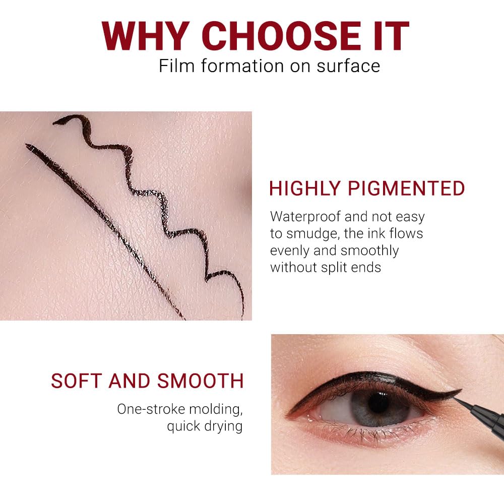 Amy'S Diary Waterproof Black Liquid Eyeliner Pen Professional Makeup Liquid Eye Liner Pencil Long Lasting And Smudge Proof Eye M