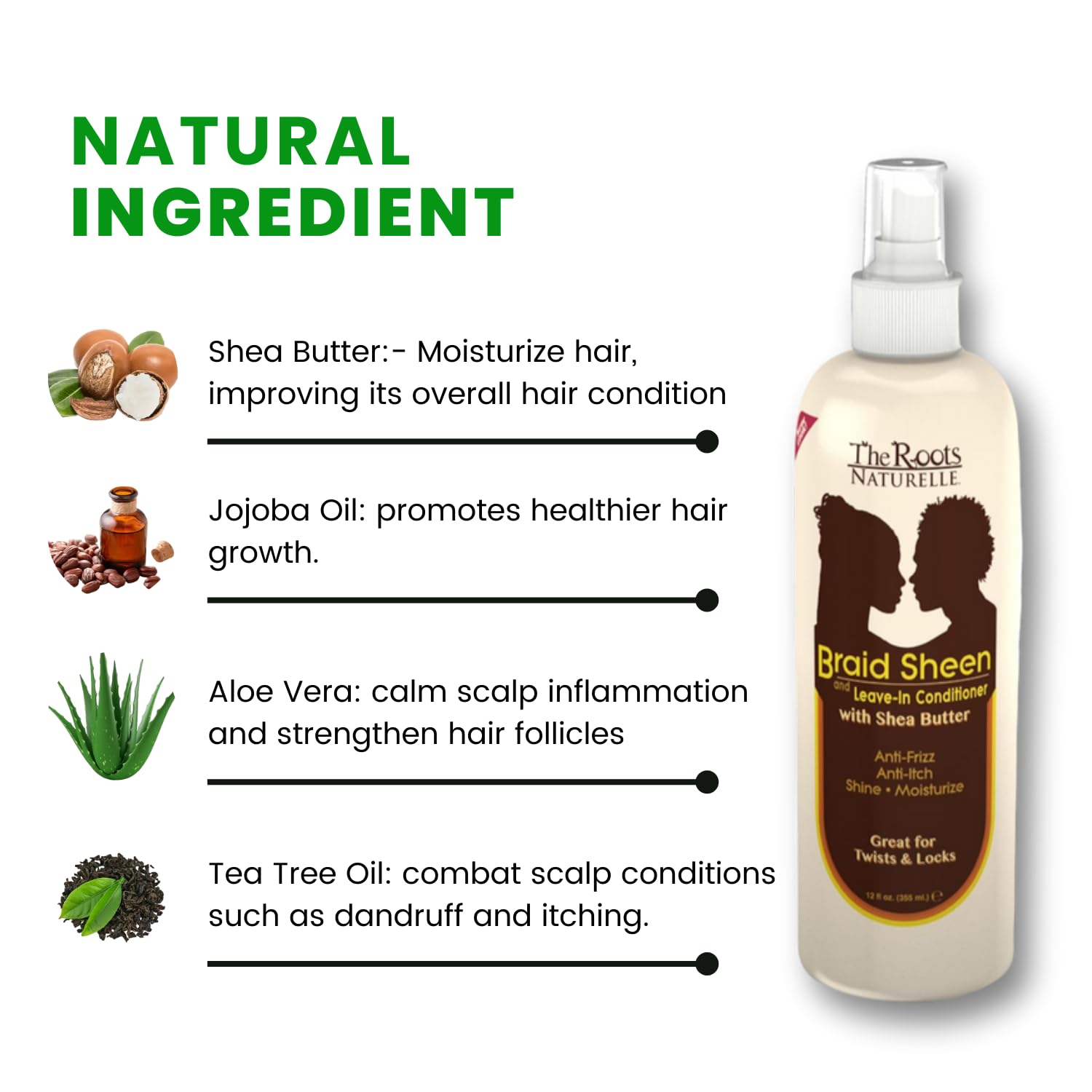 The Roots Naturelle Braid Sheen Braid Spray (Twin Pack (24 Fluid Ounces))