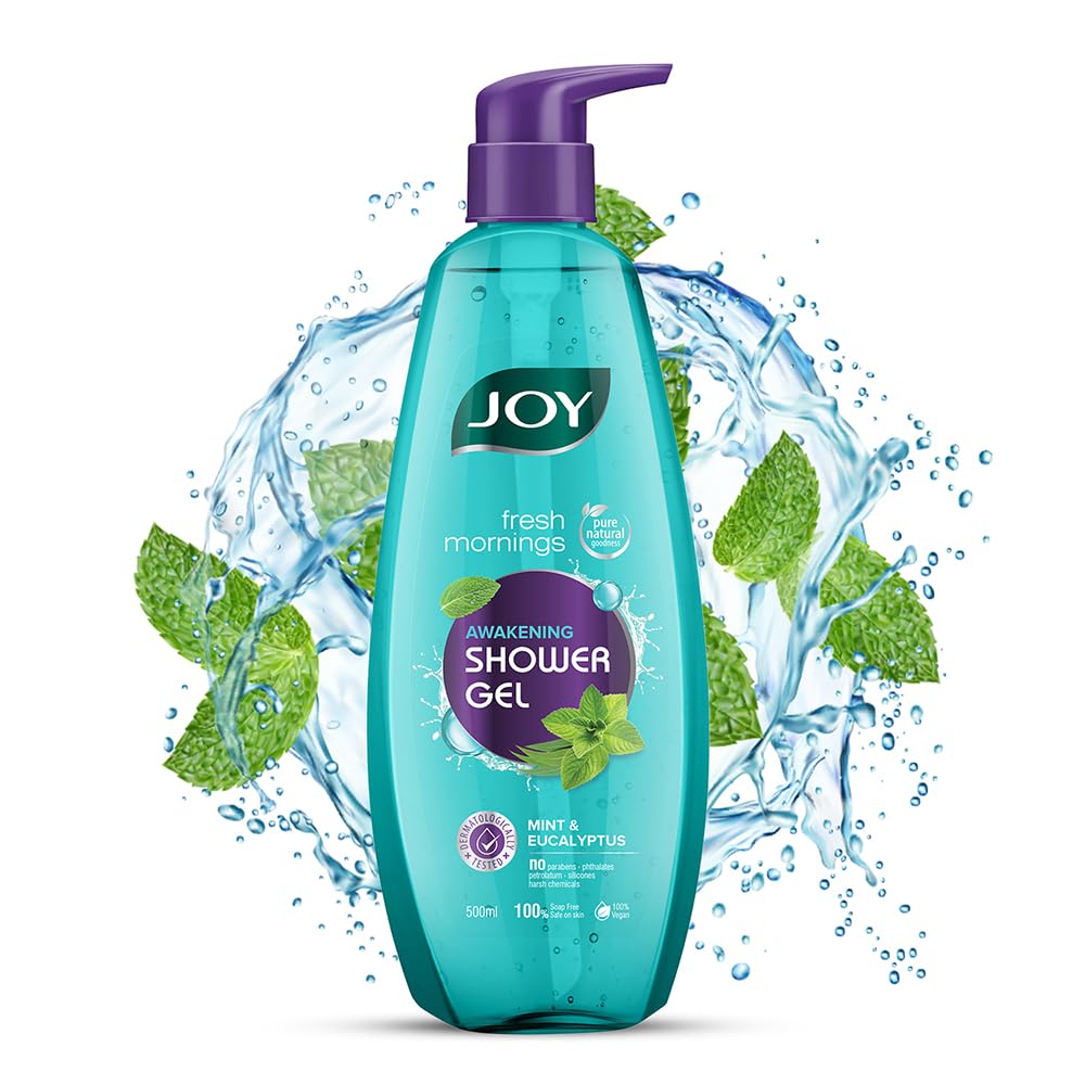 Joy Mint & Eucalyptus Shower Gel Body Wash (500 Ml) | With Peppermint For Skin Cooling & Eucalyptus For Deep Cleansing | 100% Ve