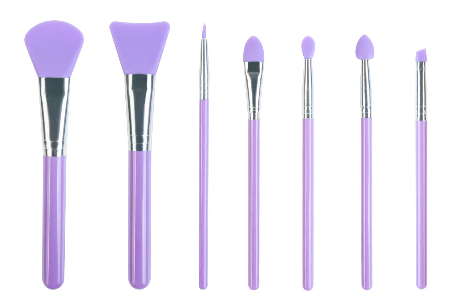 LORMAY 7 Pcs Silicone Brush applicator kit for UV Resin Epoxy Art Crafting and Cream Makeup Products (Purple)