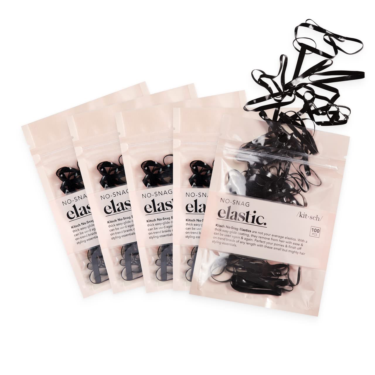 Kitsch No Snag Small Elastic Hair Ties - Rubber Bands for Hair | Baby Hair Ties & Small Hair Ties | Hair Rubber Bands & Elastic 