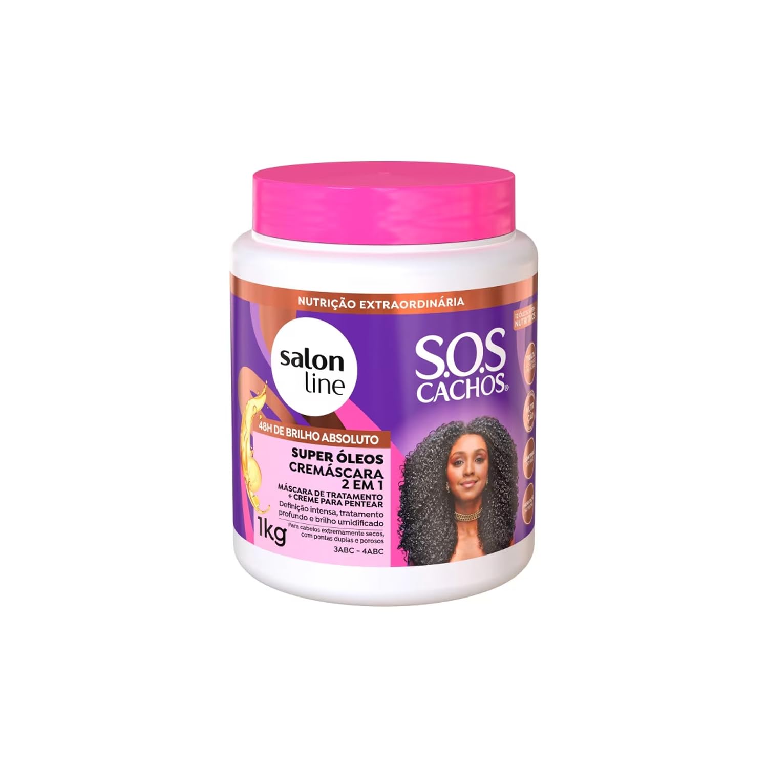 Salon Line Hair Conditioner, 2-in-1 Nourishing Cream Mask - Cremascara 2X1 Nutritiva 1000 Gr - (SOS Curls Collection - 35.27 Oz)