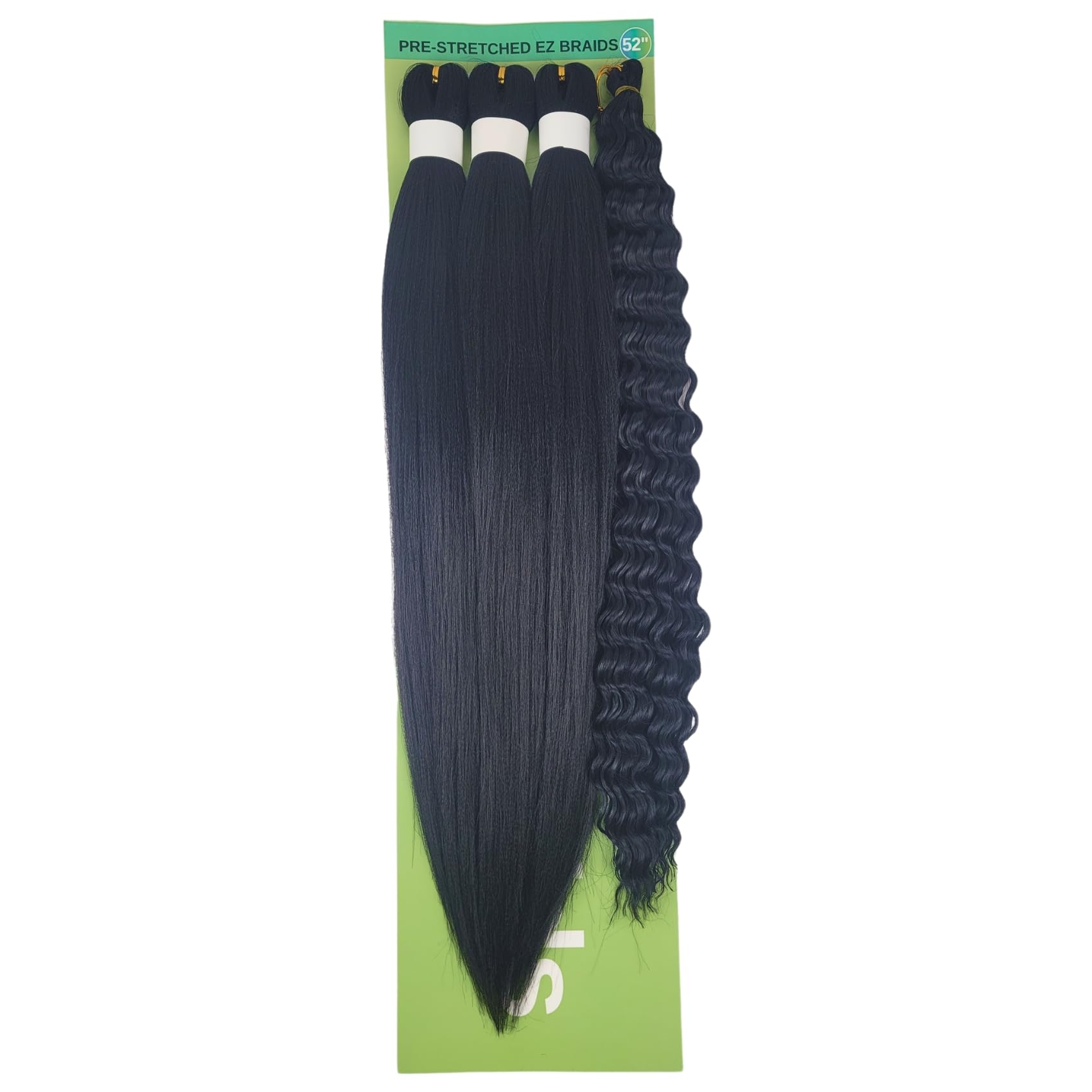 Black Braiding Hair Pre Stretched Knotless Braiding Hair for Boho Braids(6 Packs)