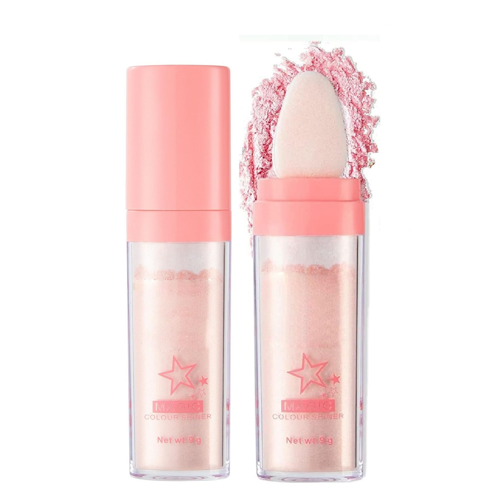 Glitter Powder Highlighter Makeup, Body Brightens the Natural Three-Dimensional Face Blusher Fairy Highlight Patting Powder.(02#