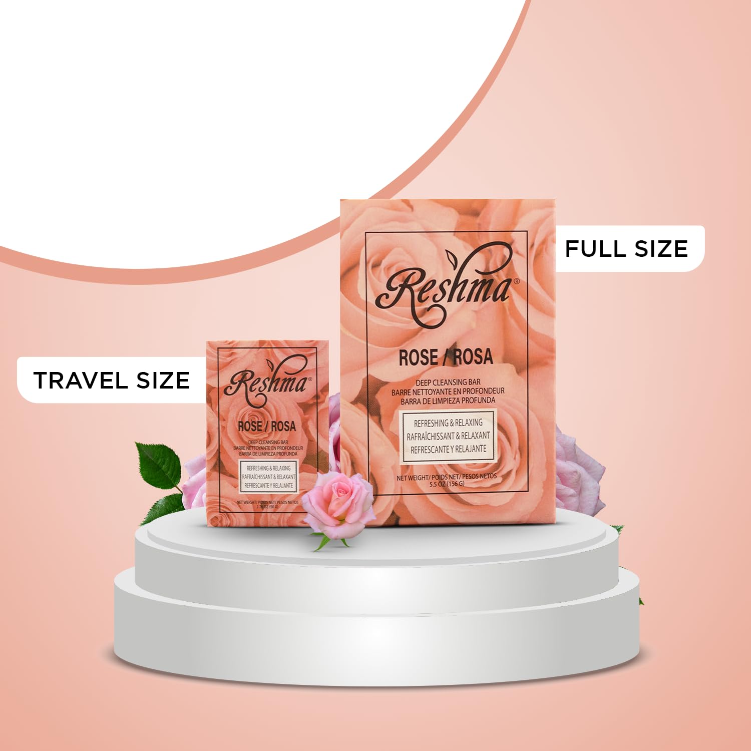 Reshma Beauty Travel Size Rose Soap, Infused with Rose Oil, Soothing Face & Body Soap Bar, Bath Soap, Suitable for All Skin Type