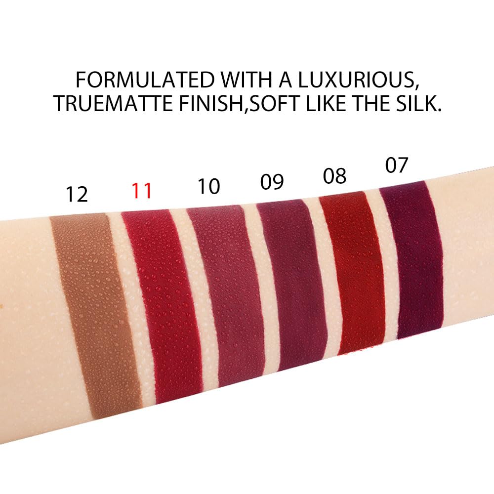Evpct 1Pcs Sexy Red Matte Liquid Lipstick Lip Gloss Glossy Set For Black Women 24 Hour Silky Velvet Lipstick Labiales Matte Larg