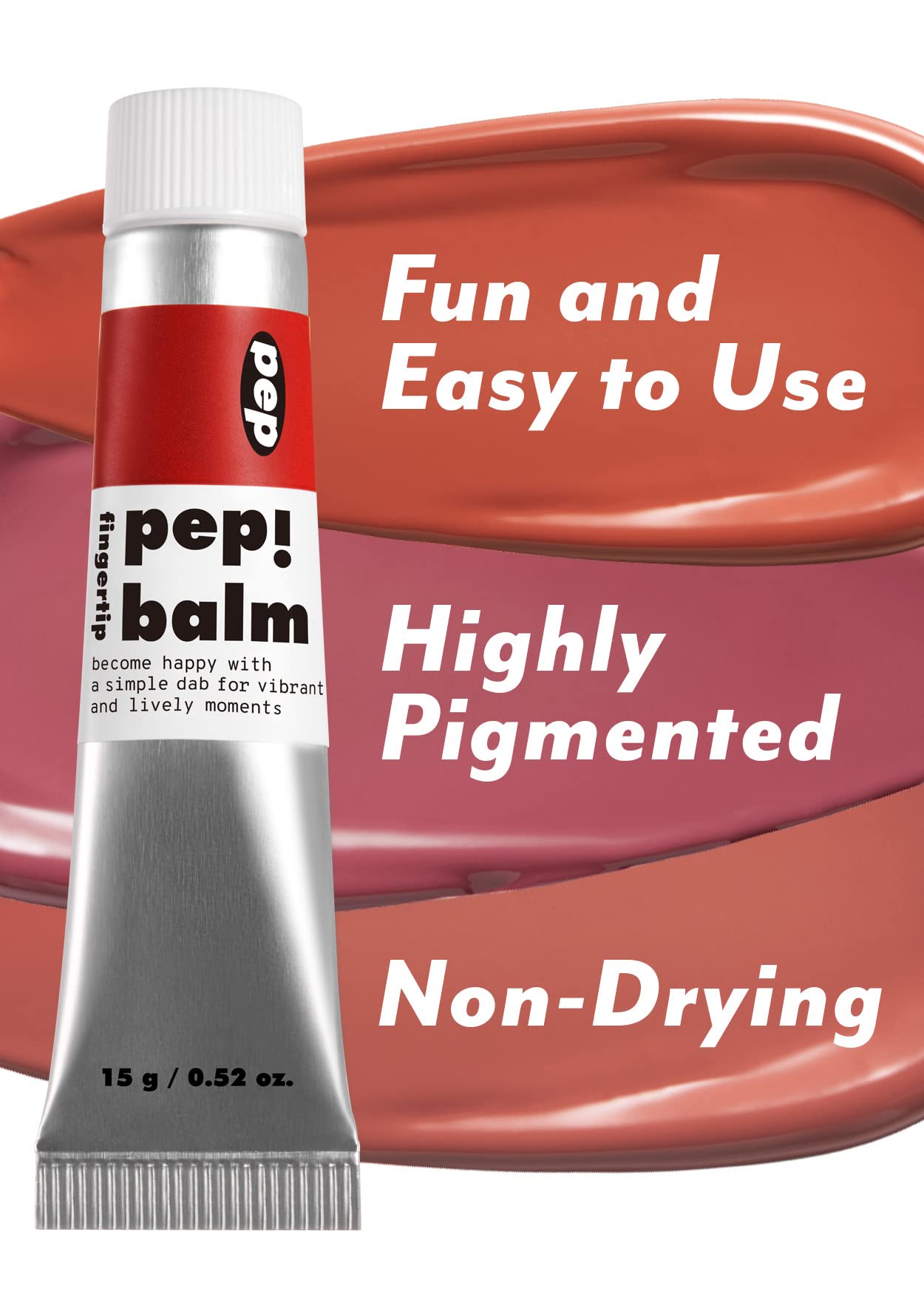 I'M MEME Multi-use Lip and Cheek Tint - Pep! Balm | Wtih Shea Butter, Gift, Liquid Blush and Lip Paint, Travel-Friendly, 004 Cor