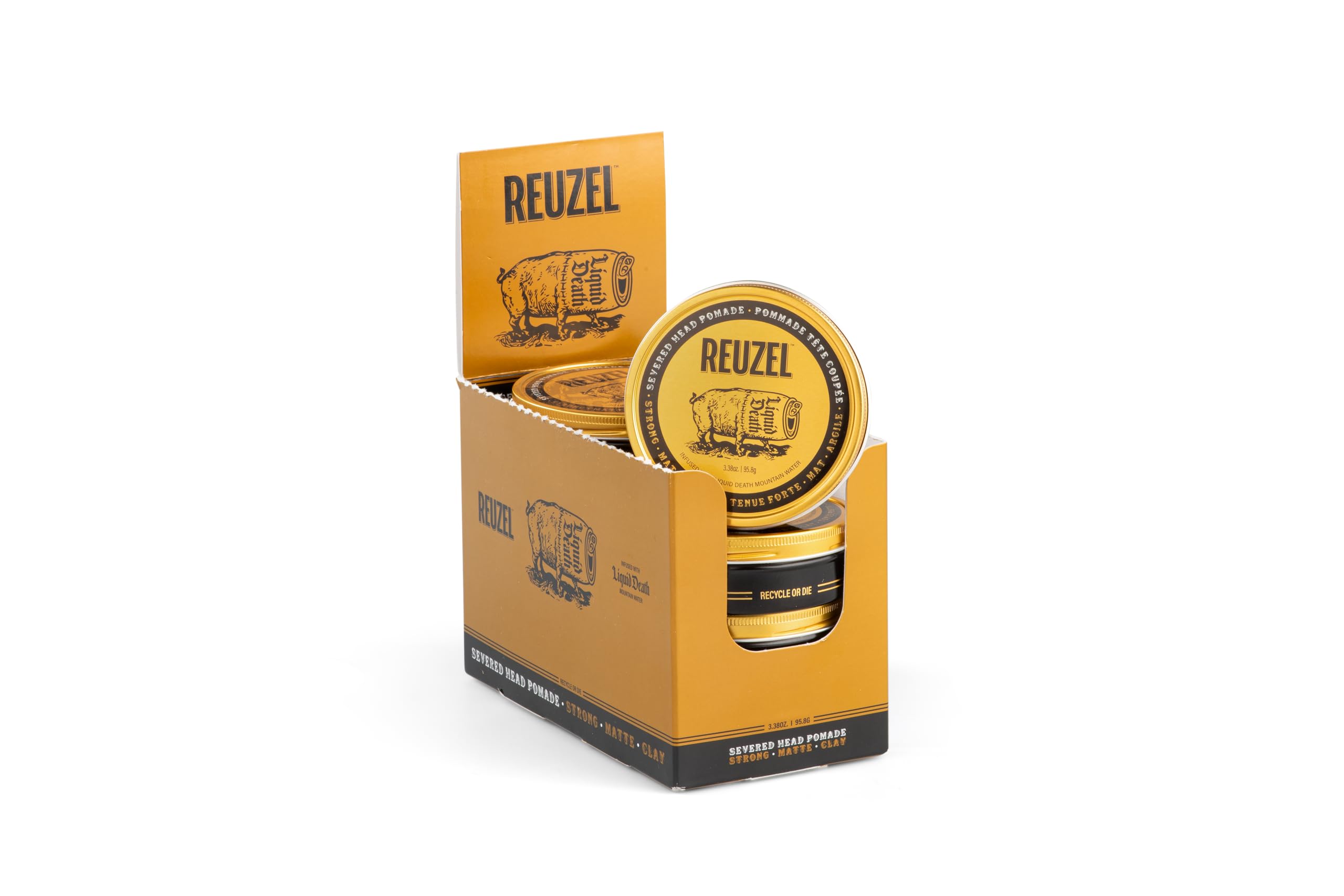 Reuzel Liquid Death Severed Head Pomade - Hair Pomade for Men with Argan Oil and Aloe - Non-Sticky and Non-Greasy Clay Pomade -