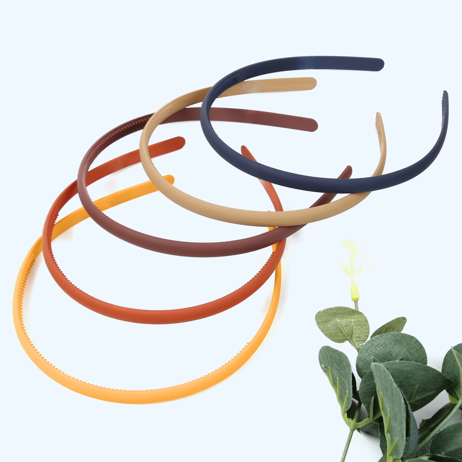 WOVOWOVO 8mm Thin Headbands For Women, 12 Pcs Plastic Headband with Teeth Simple Head Bands Combing Hairbands Hair Accessories f