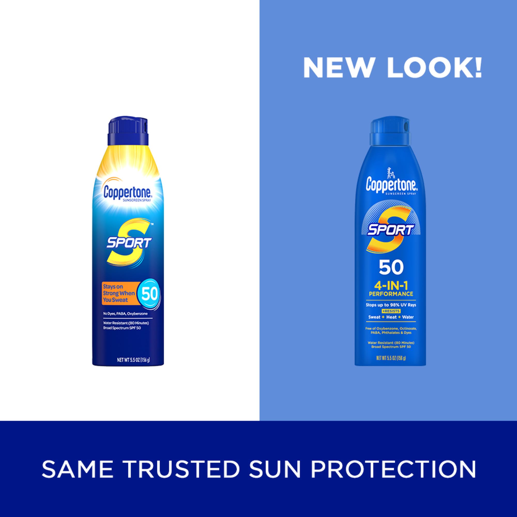 Coppertone Sport Sunscreen Spray Spf 50 55 Oz, Water Resistant , Broad Spectrum , Bulk Pack, Pack Of 3