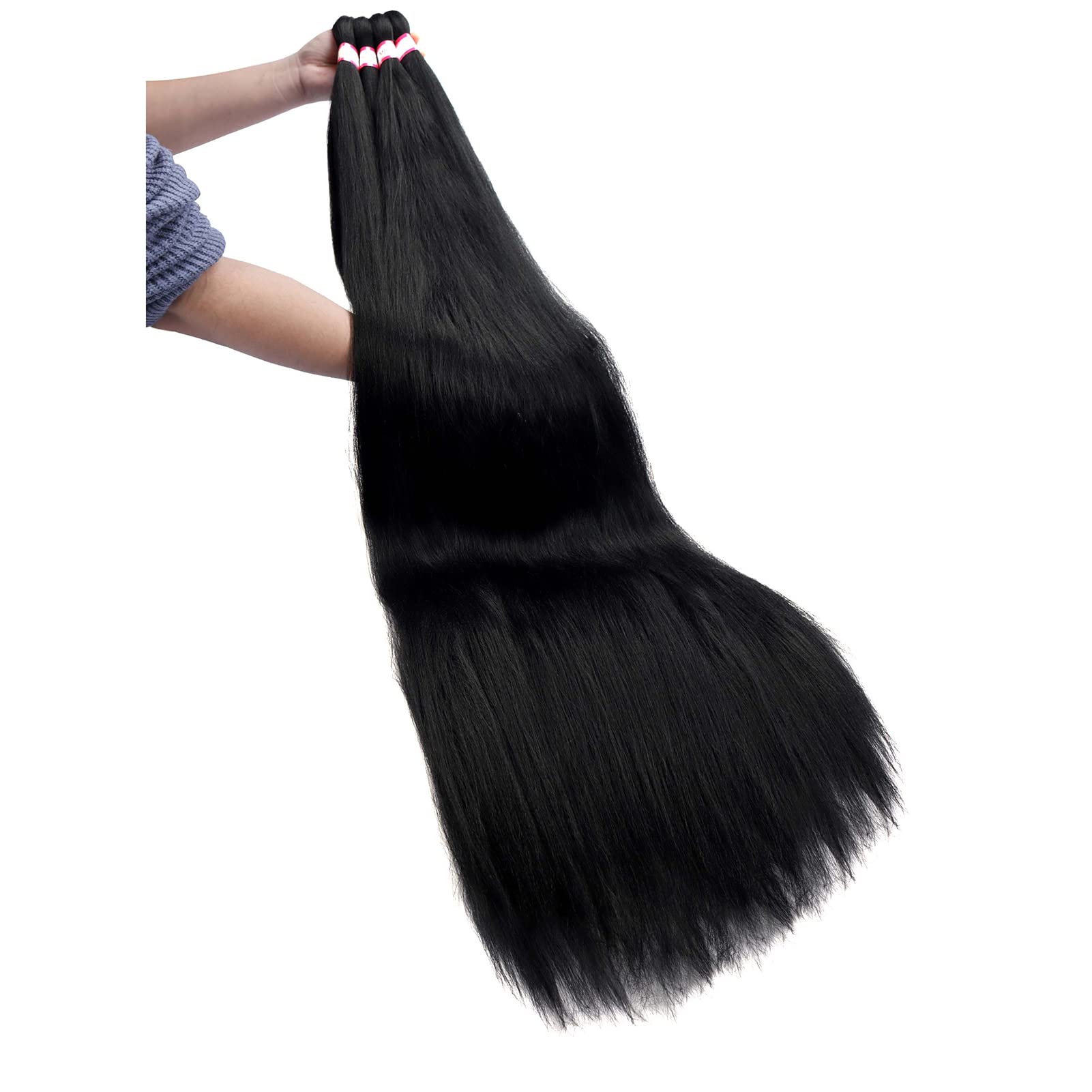 Pre Stretched Braiding Hair 8 Packs 48 Inch Natural Black Color Long Professional Hair For Braiding Twist Braids Itch Free Hot W