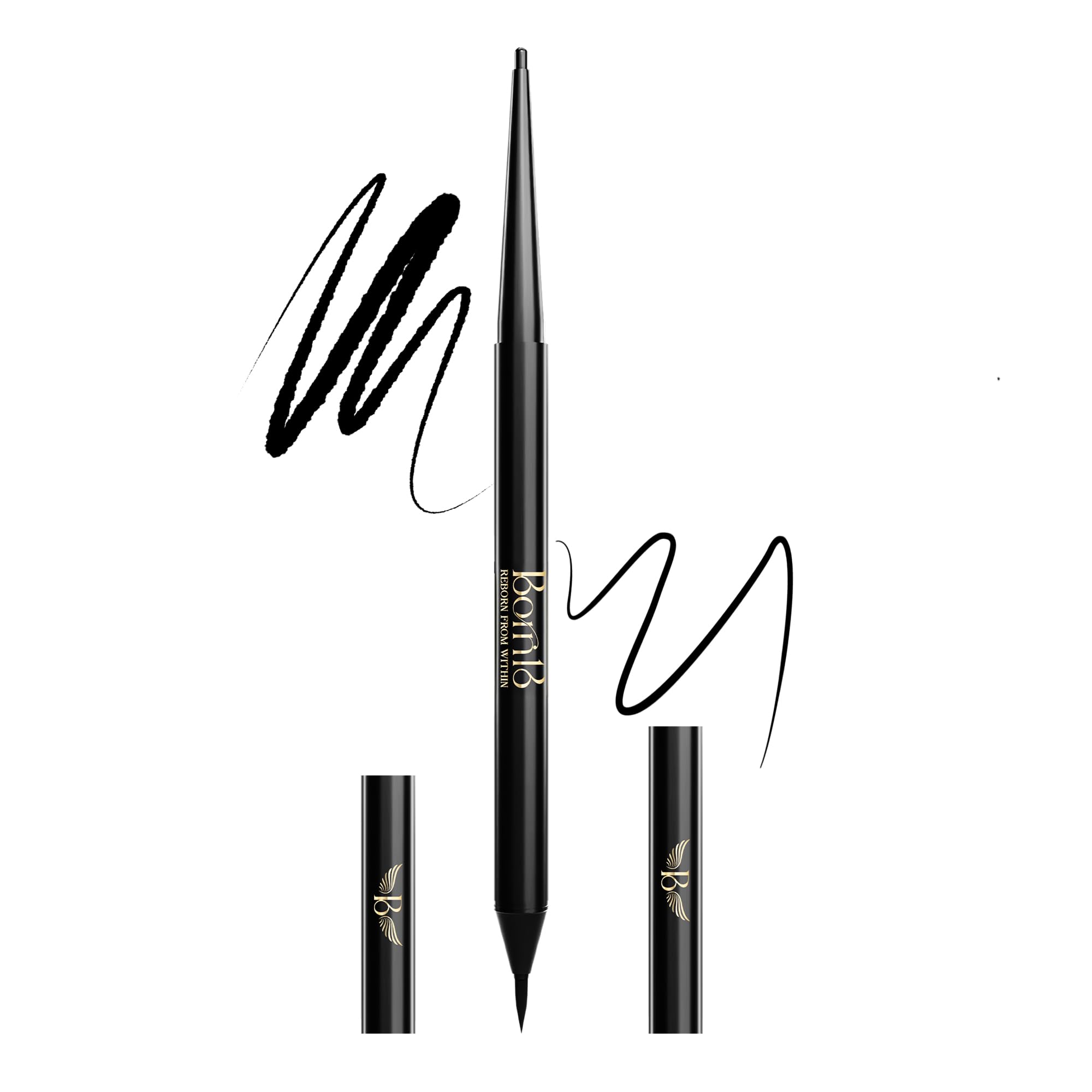 Born16 2-In-1 Kajal & Eyeliner Pencil | Waterproof, Smudge-Proof, Long-Lasting 12H Stay | Deep Black, Smooth Glide With Vitamin 