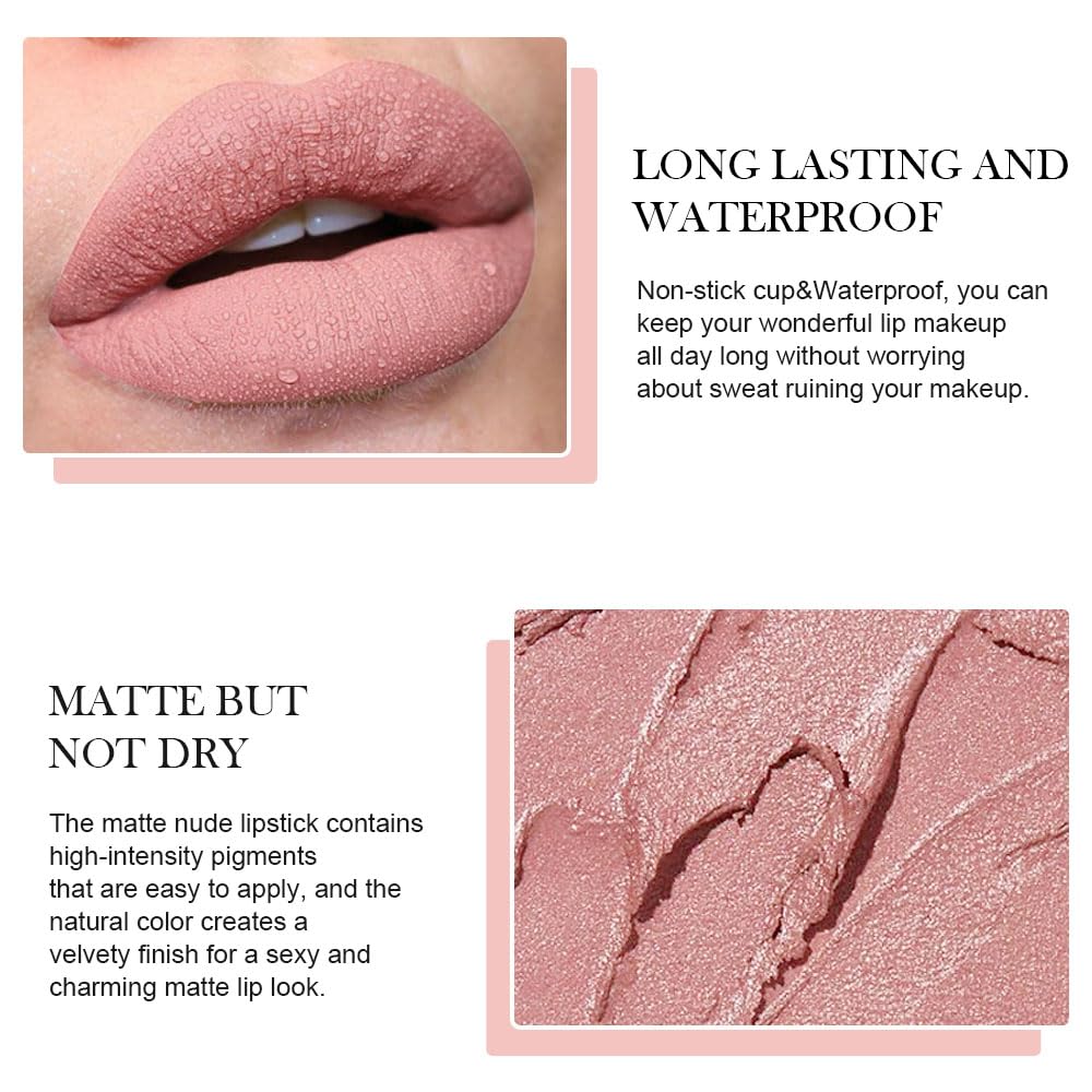Bingbrush Crayon Matte Longwear Lipstick Pack Set,Moisture Smooth Color Stick Ultimate Lip Crayon For Makeup Collection - Waterp