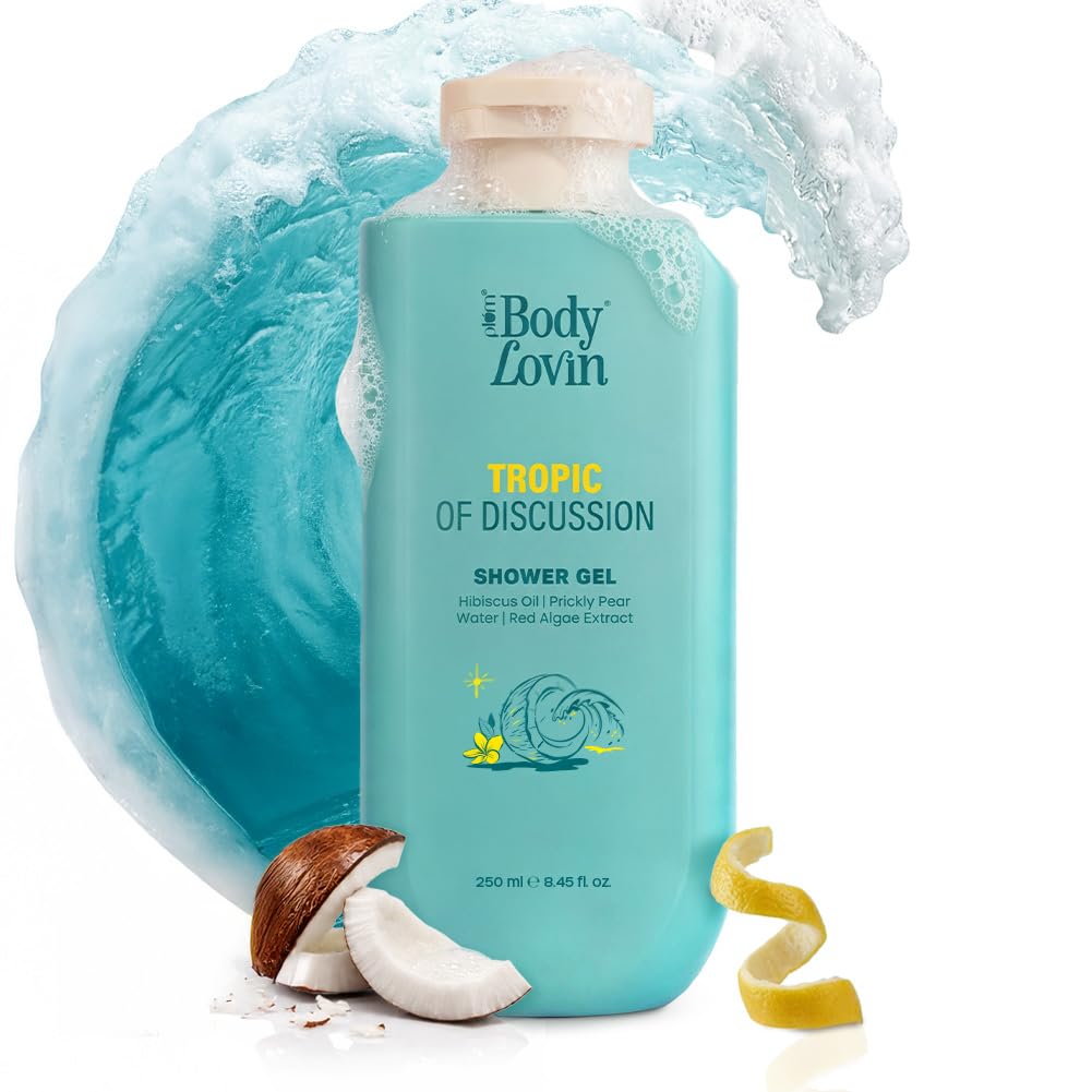 Plum Bodylovin Tropic Of Discussion Shower Gel | Firming & Tightening Body Wash | Hibiscus Oil, Prickly Pear Water & Red Algae E