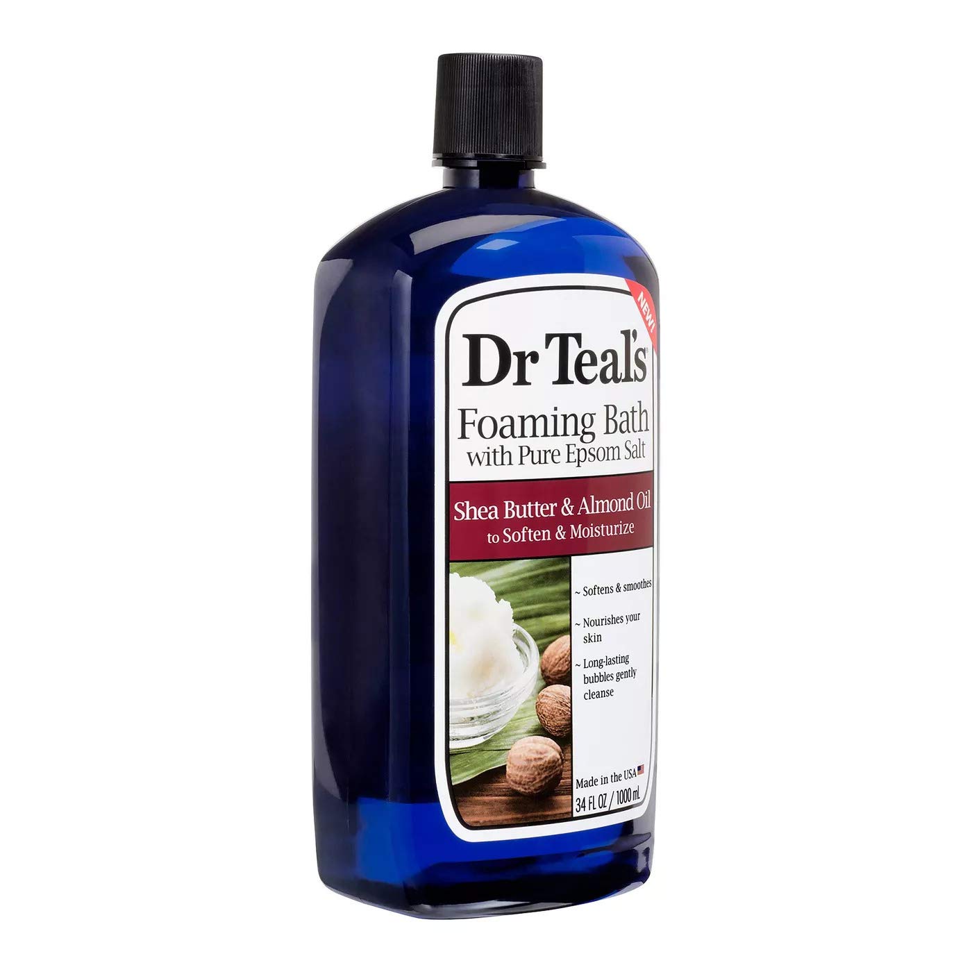 Dr Teal's Foaming Bath Gift Set - Shea Butter & Almond Oil, 34oz (2 Pack) - Melatonin Sleep Bath with Epsom Salt for Muscle Relief