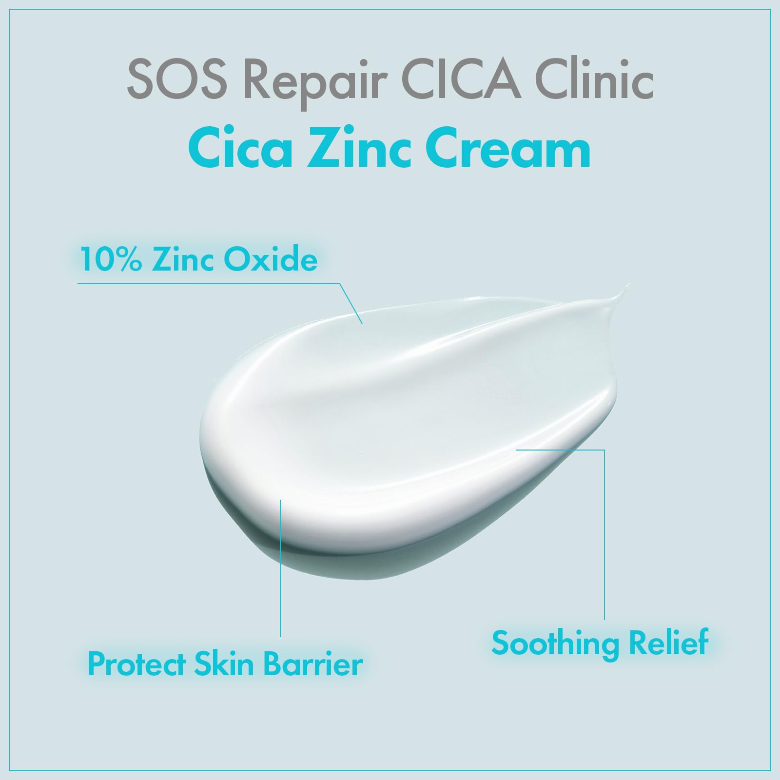 Tosowoong Sos Repair Cica Clinic Zinc Cream, 100,000Ppm Zinc Oxide, Heal And Soothe Acne, Skin Barrier Repair, Moisture Barrier