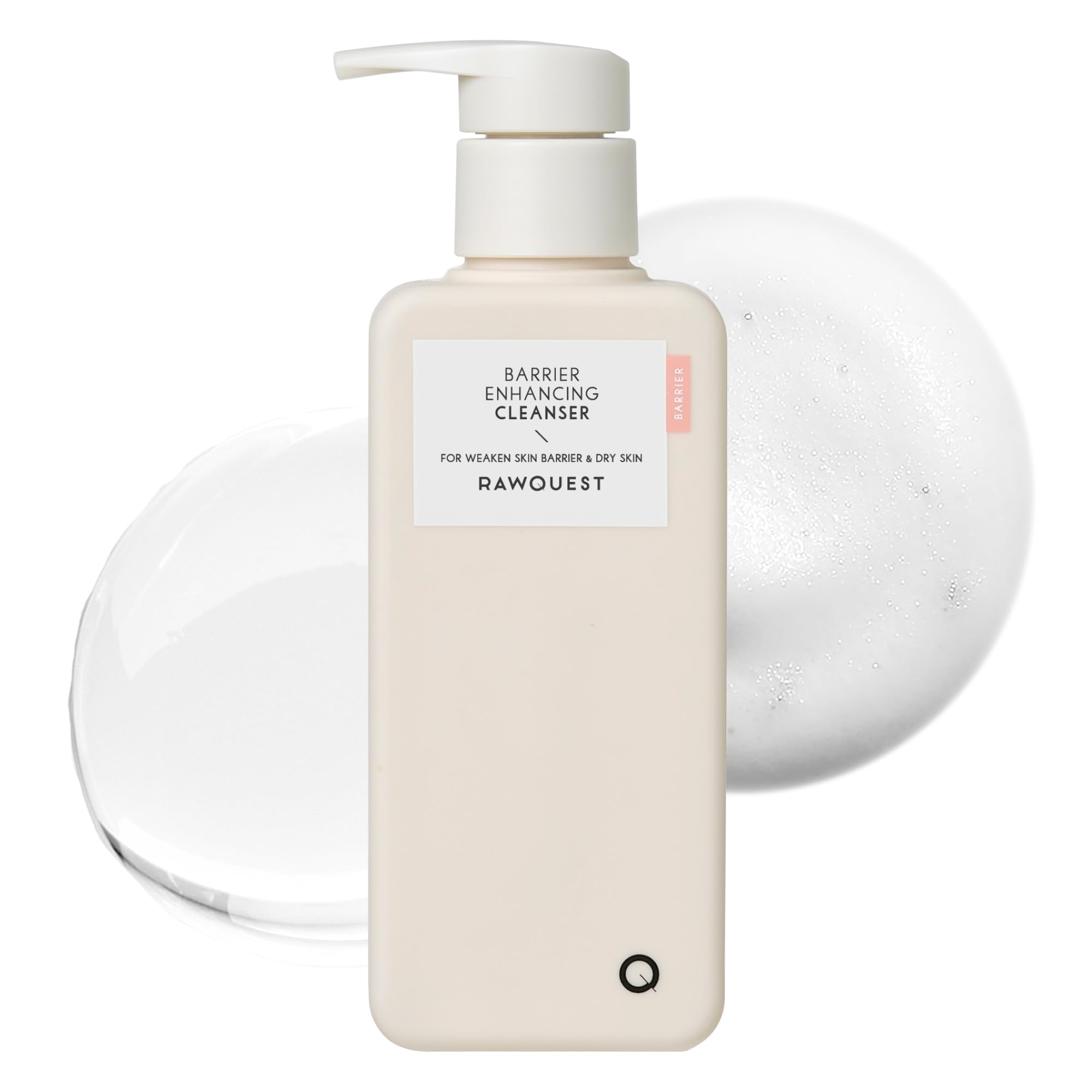 RAWQUEST Barrier Enhancing Cleanser for Hydrated, Balanced Skin, Oil Control, Pore Cleansing, Low pH 5.5, Hypoallergenic Vegan K