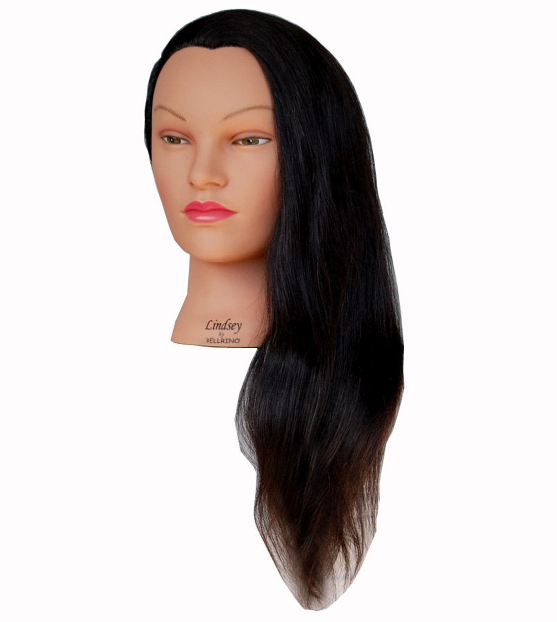 Bellrino 24 Training Head Cosmetology Mannequin Manikin with 100% Human Hair with Table Clamp - Lindsey
