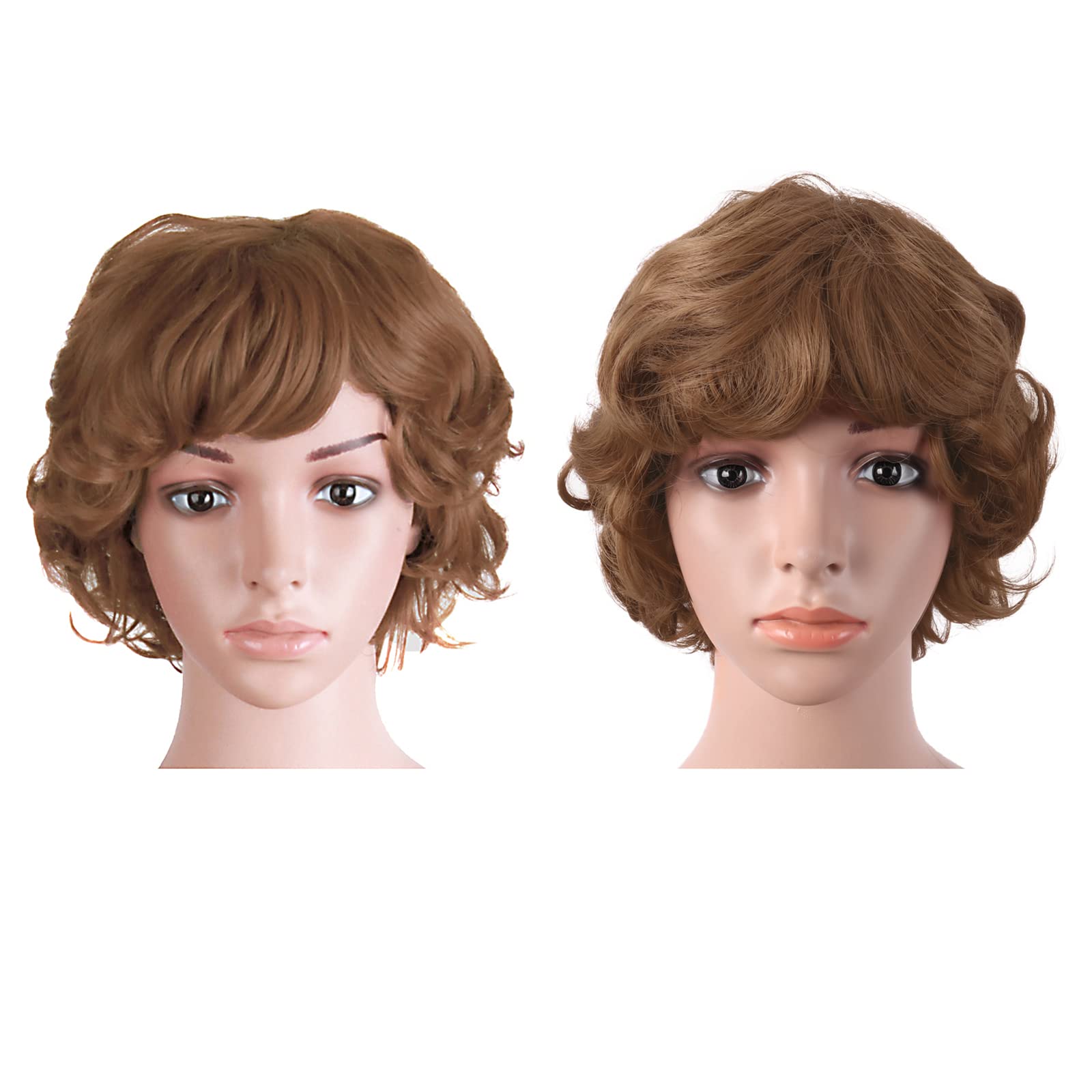 MapofBeauty 11.8 Inch /30 cm Elderly Women Curly Short Fashion Wig (Light Brown)