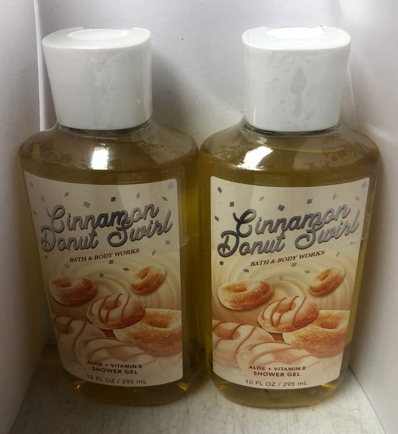Bath & Body Works Cinnamon Donut Swirl Shower Gel Gift Sets 10 Oz 2 Pack (Cinnamon Donut Swirl), 20.0 Fl Oz