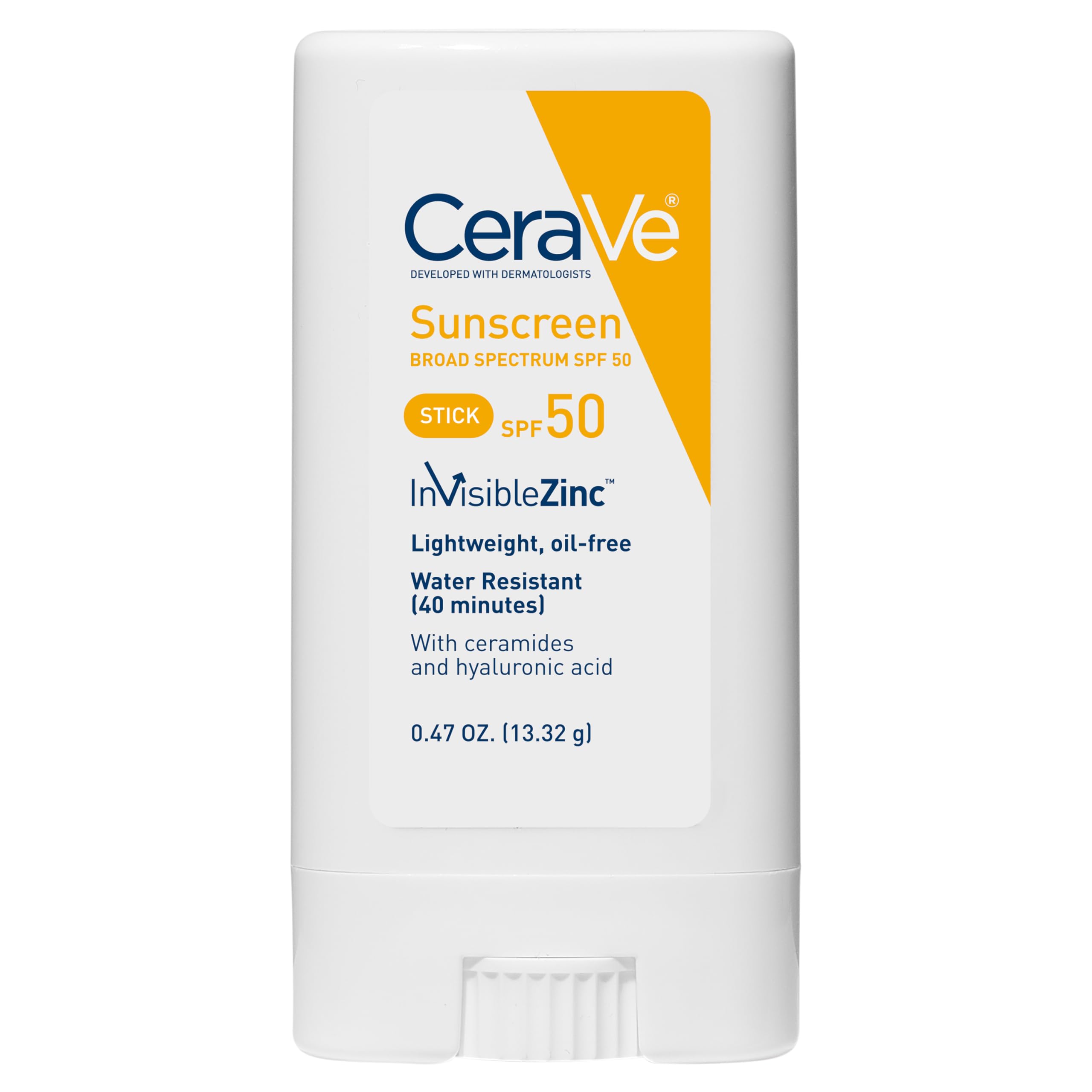 Cerave Mineral Sunscreen Stick Spf 50 | Broad Spectrum Spf + Hyaluronic Acid + Ceramides | Titanium Dioxide & Zinc Oxide Sunscre
