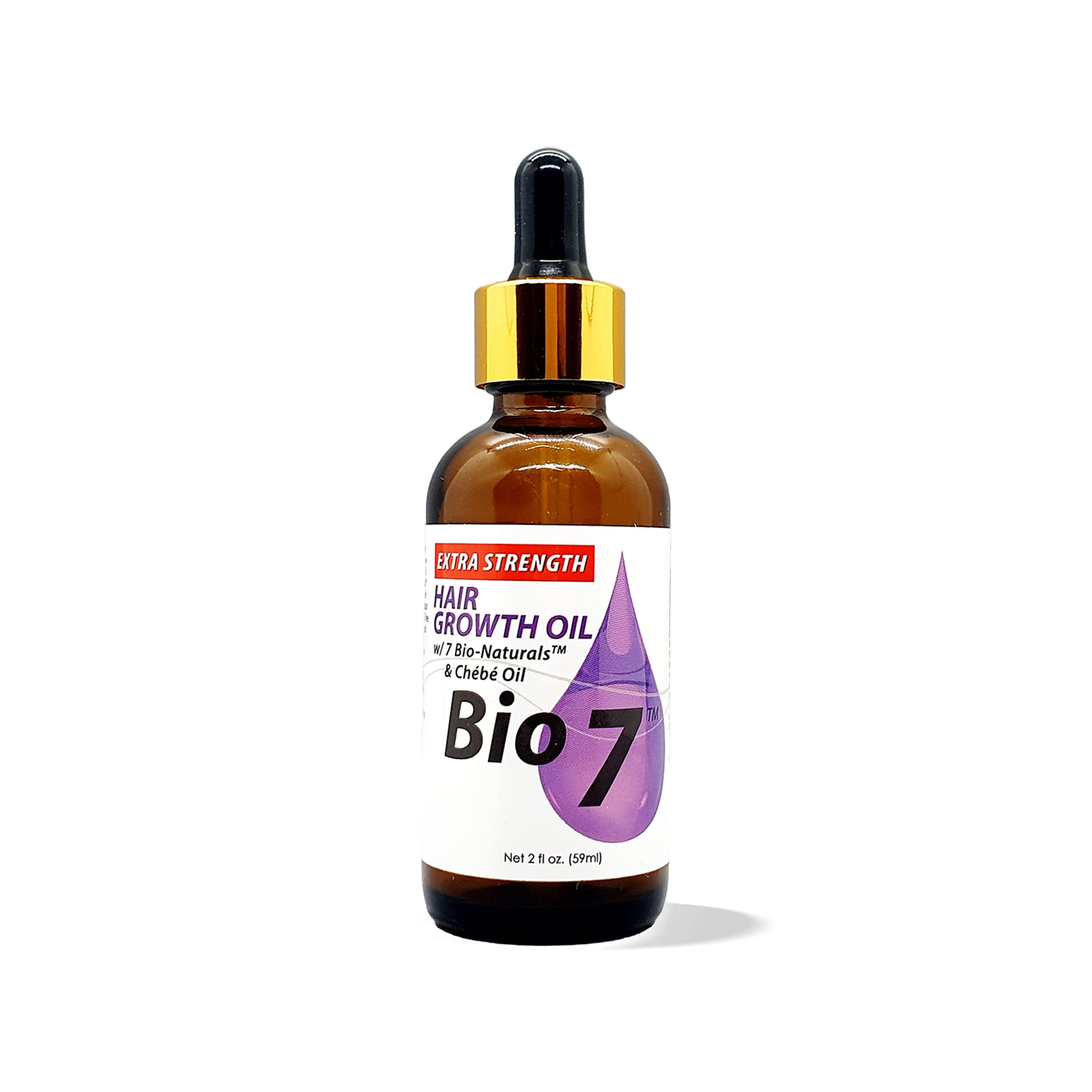 BIO7 Extra Strength Hair Growth Oil with 7 BioNaturals, 2 Fl Oz