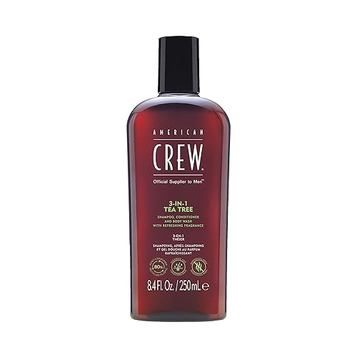 American Crew Shampoo, Conditioner & Body Wash for Men, 3-in-1, Tea Tree Scent, 8.4 Fl Oz
