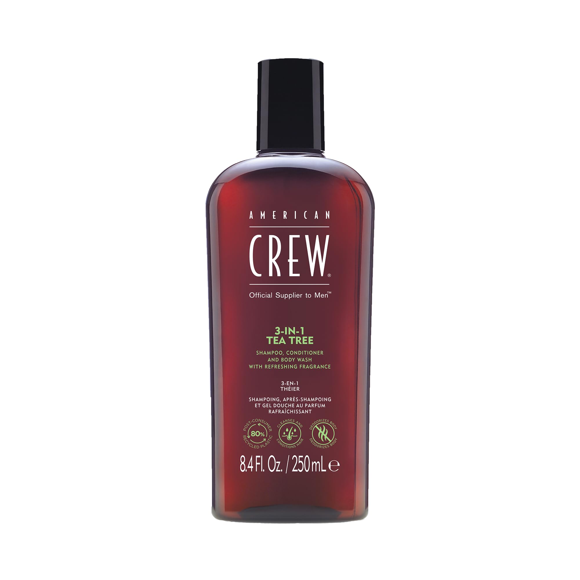 American Crew Shampoo, Conditioner & Body Wash for Men, 3-in-1, Tea Tree Scent, 8.4 Fl Oz
