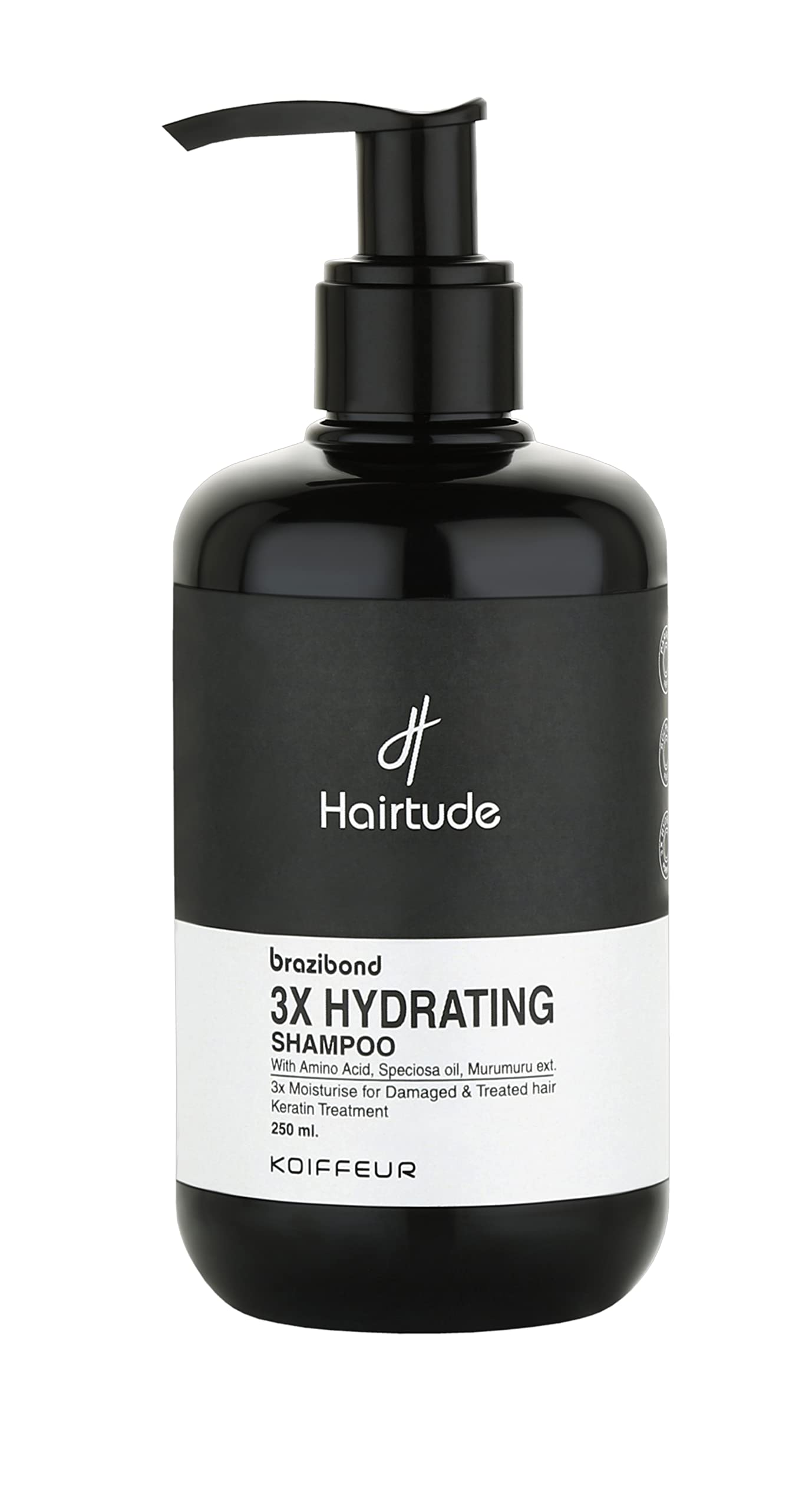 Koiffeur Hairtude Brazibond Keratin 3X Hydrating Shampoo Of Damage & Treated Hair For Daily Care Sulphate Free Paraben Free 250 