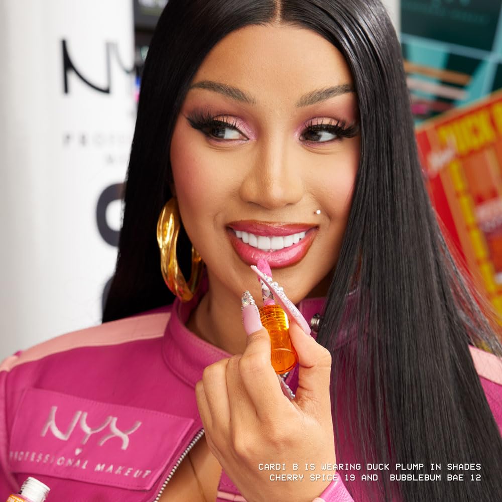 NYX PROFESSIONAL MAKEUP Duck Plump High Pigment Lip Gloss, Lip Plumper Gloss with Spicy Ginger - Pick Me Pink