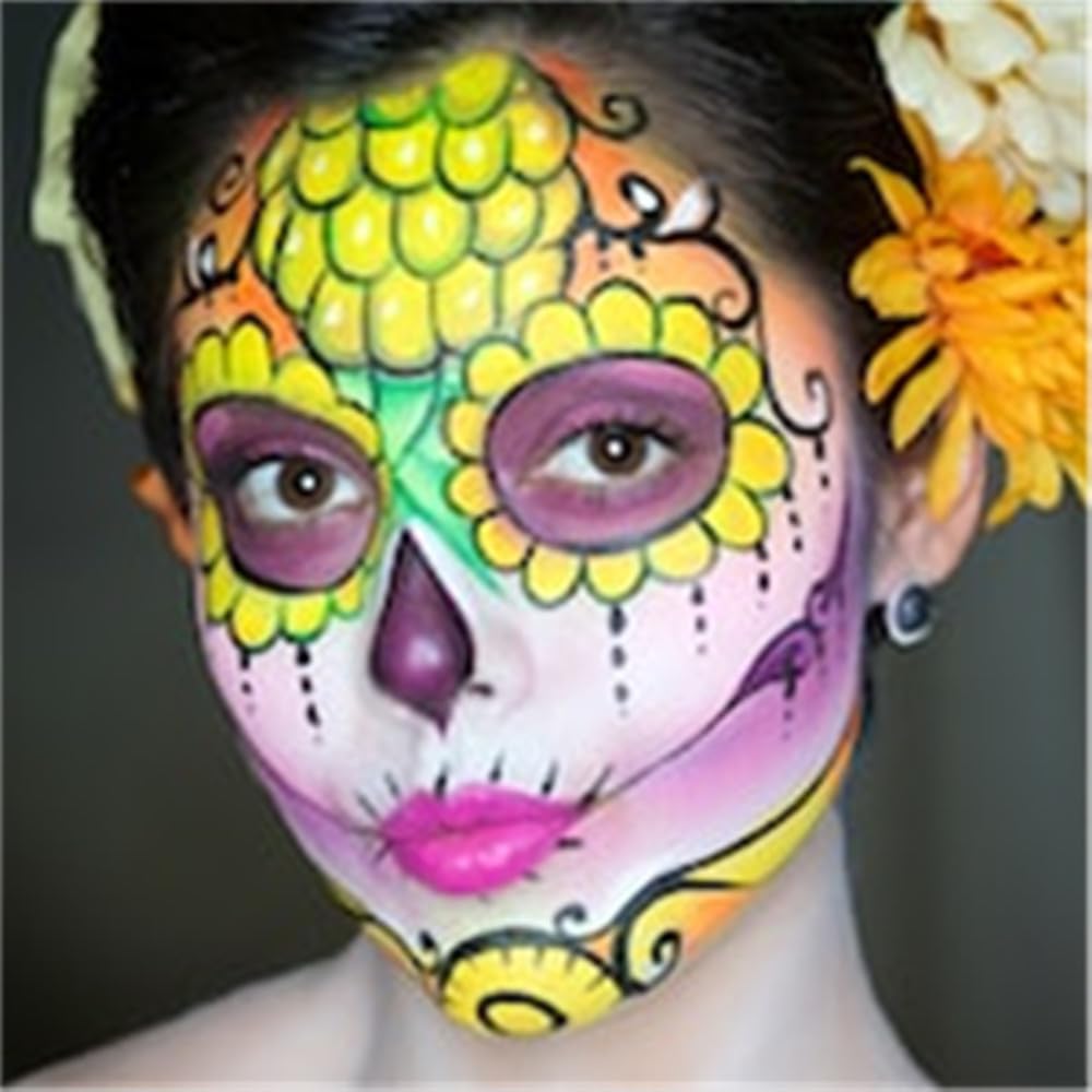 Go Ho Yellow Face Paint Stick,Water Based Cream Yellow Body Paint Washable Easily,Highly Pigmented,Covers Oil-Free,Halloween Cos