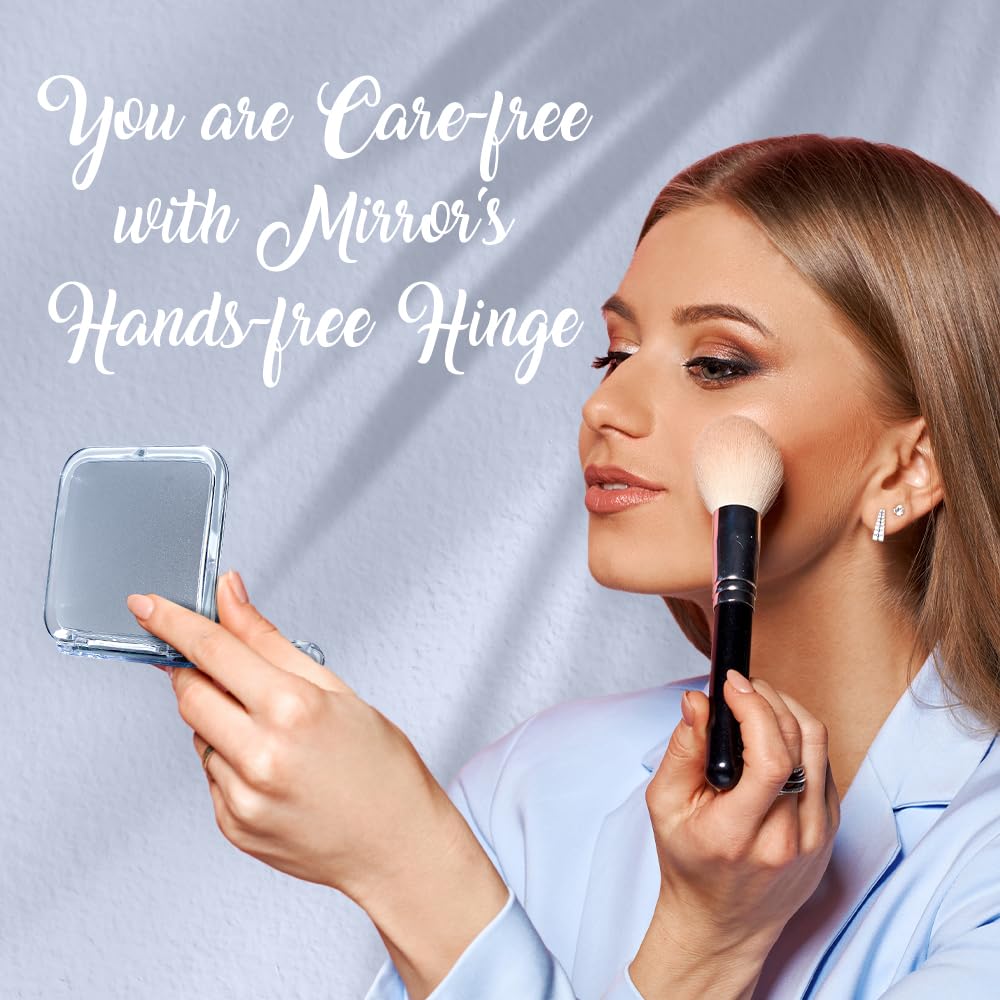 Mirrorvana Small Travel Makeup Mirror With 12X And 1X Magnification - Compact, Pocket-Size, Handheld - Magnified Compact Mirror