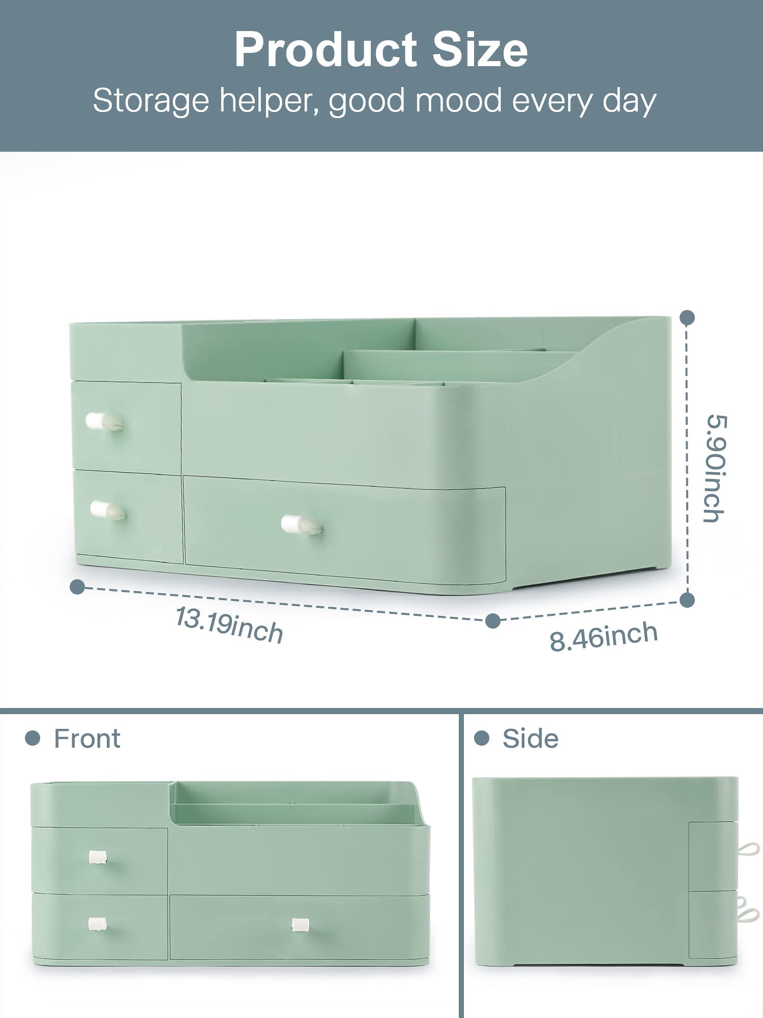 Onxe Makeup Organizer With Drawers,Large Capacity Countertop Organizer For Vanity,Bathroom And Bedroom Desk Cosmetics Organizer