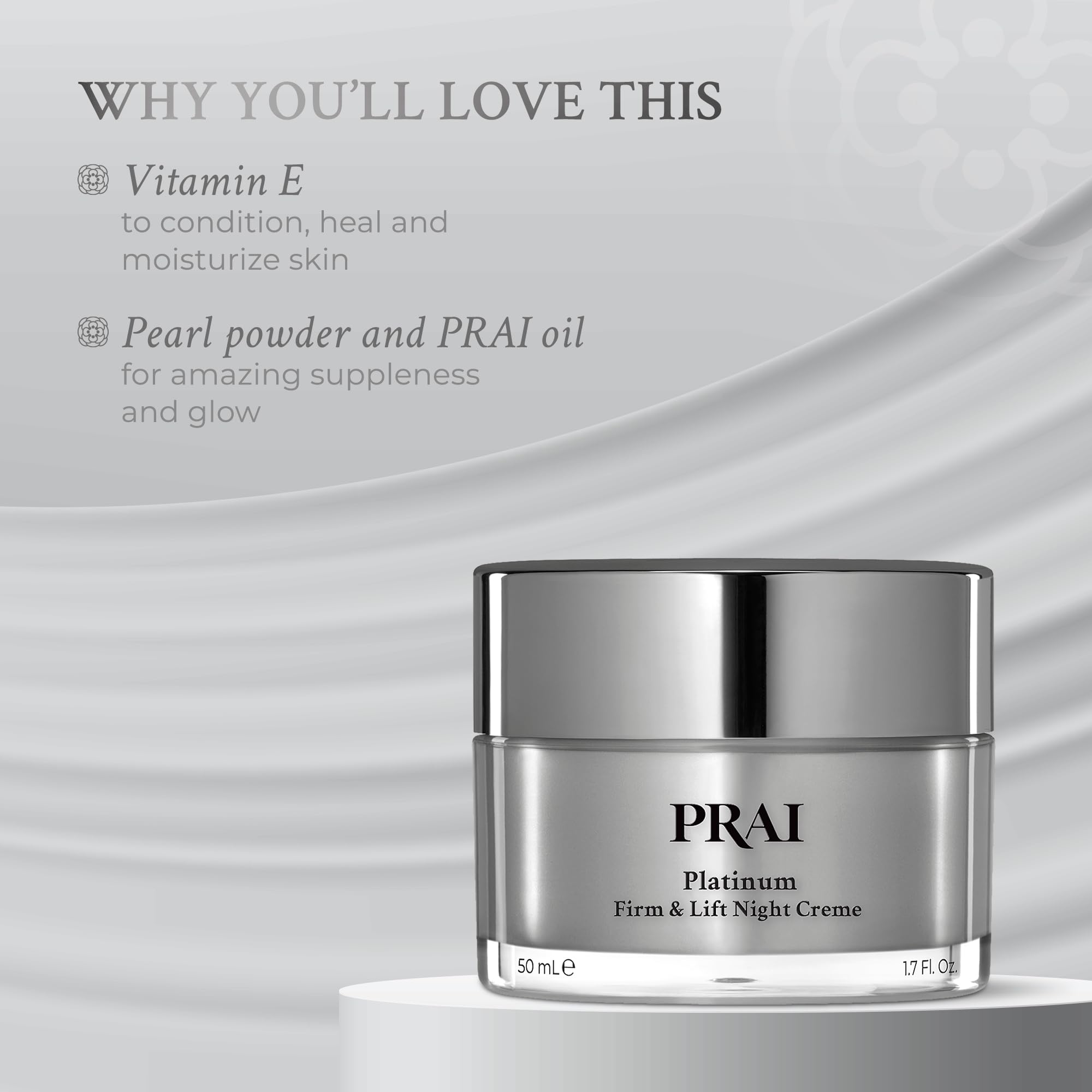 Prai Beauty Platinum Firm & Lift Night Creme, Anti-Aging And Hydrating Night Face Moisturizer For Women, Hydrating And Revitaliz