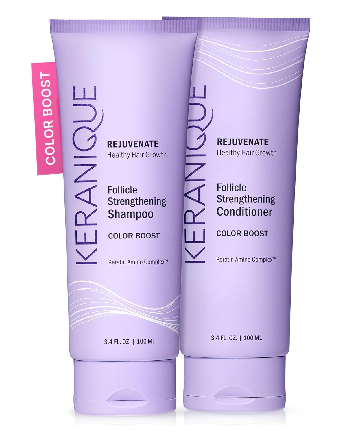 Keranique Color Safe Shampoo and Conditioner - Protect and Extend Color Shampoo and Conditioner for Women with Dry, Fine, Color 