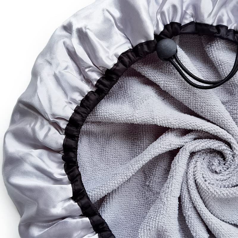 Shower Cap, 2 Pieces Waterproof Oversized Adjustable Shower Caps For Women Long Hair, Triple Layer Resuable Shower Hat Bath Caps