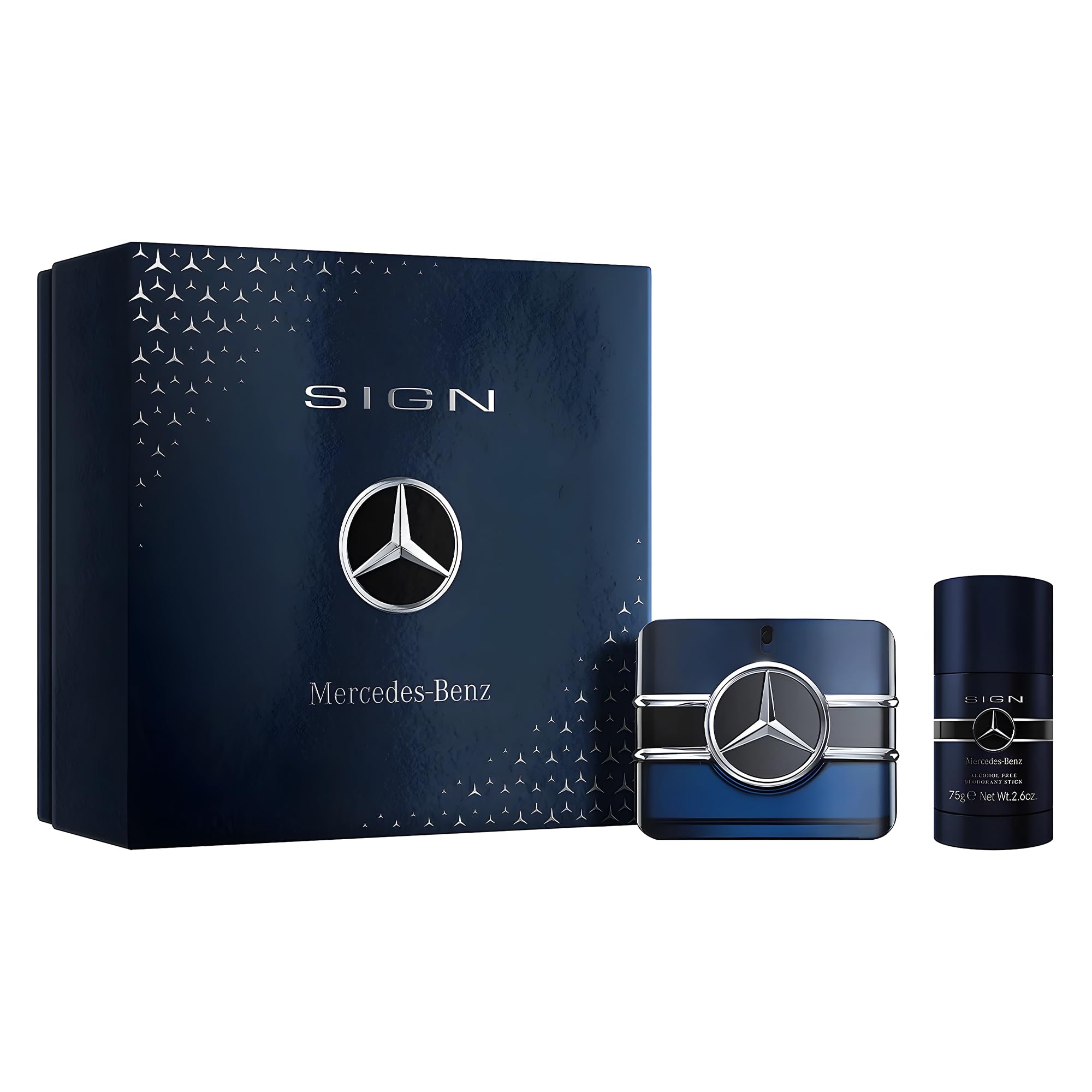 Mercedes-Benz Sign Fragrance Gift Set for Men - 2 Pc Set 3.4 Fl Oz Eau De Parfum Spray, 2.6 Oz Body Deodorant Stick - Luxury Lon